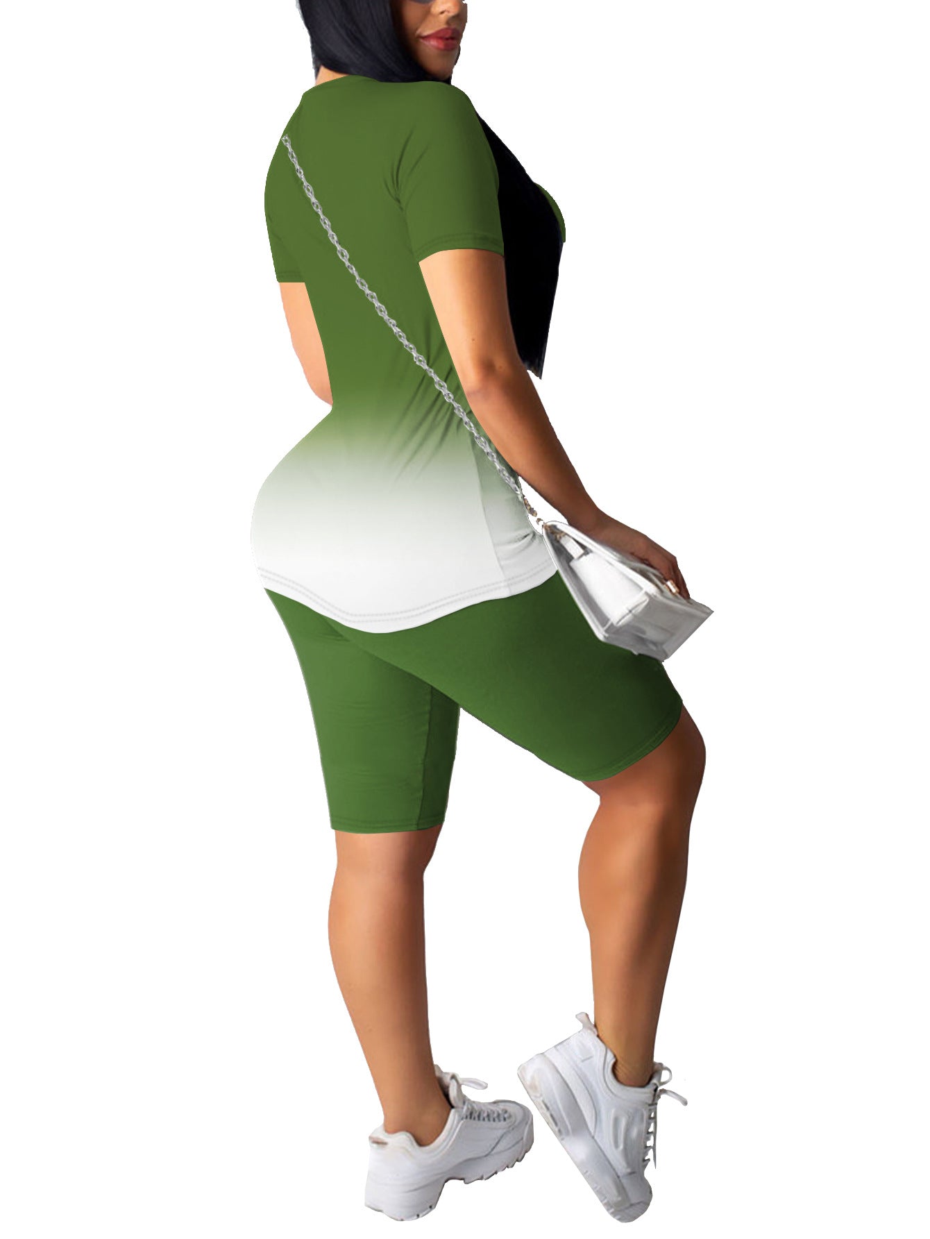 VVZ Women's Plus-Size Casual Set — Short-Sleeve Crew Neck T-Shirt & Shorts