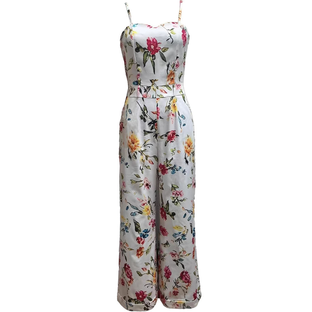 VVZ Women's Printed Strappy Jumpsuit