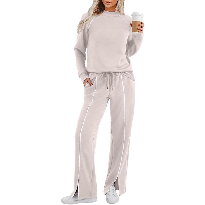 VVZ Women's 2 Piece Lounge Set  Wide Leg Pant Matching Sets