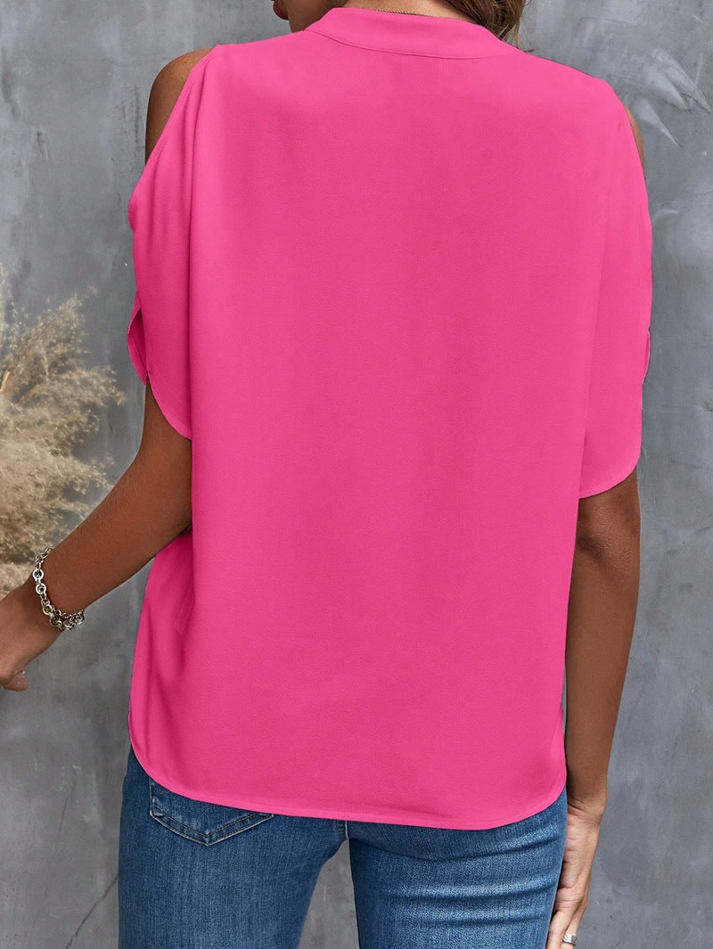 VVZ Women's Solid-Color Slim-Fit Casual T-Shirt