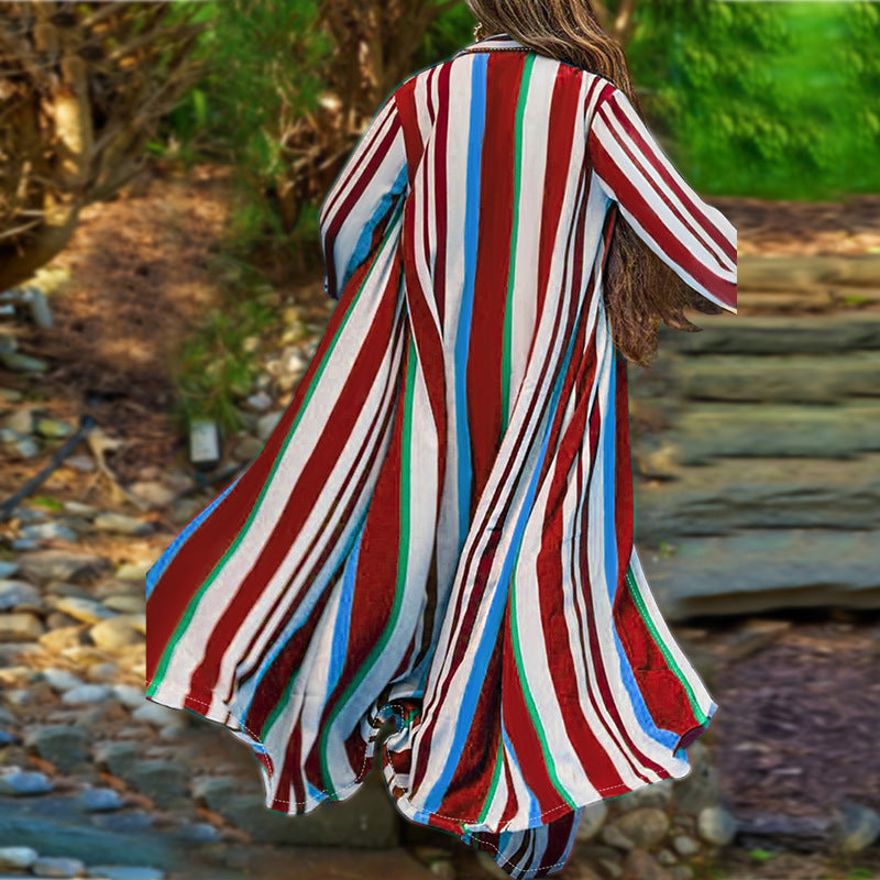 VVZ Long-Sleeve Shirt and High-Waisted Wide-Leg Pants