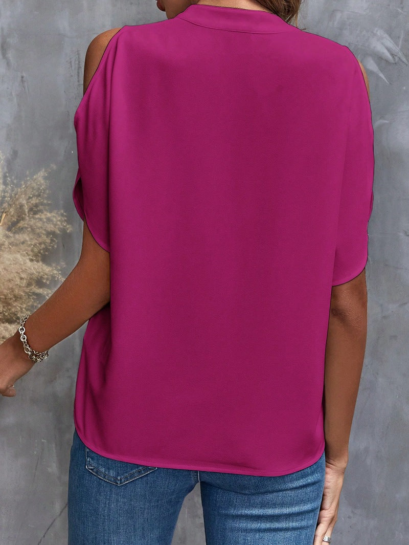 VVZ Women's Solid-Color Slim-Fit Casual T-Shirt