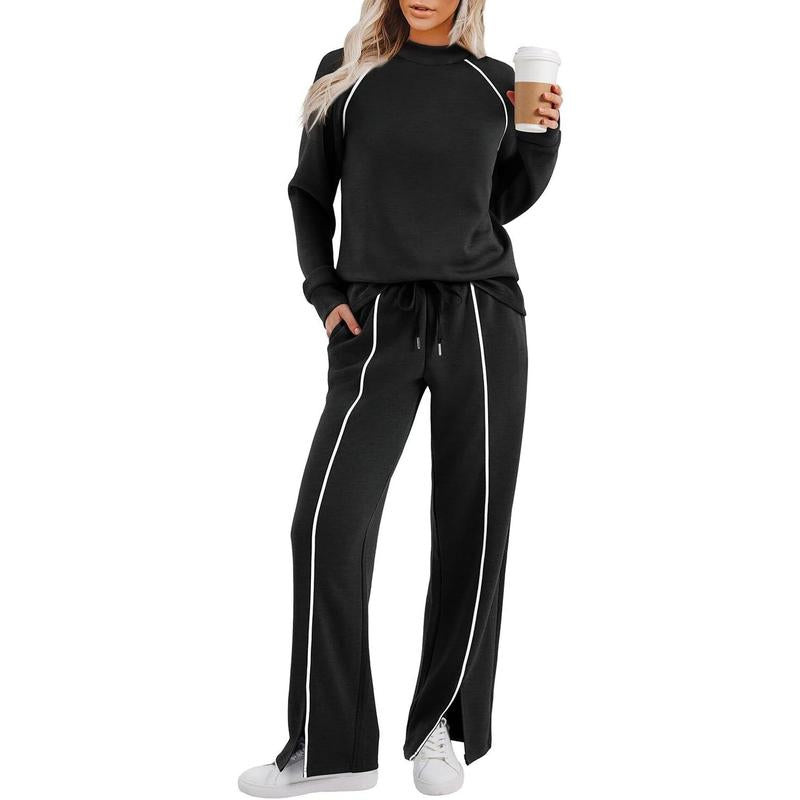 VVZ Women's 2 Piece Lounge Set  Wide Leg Pant Matching Sets