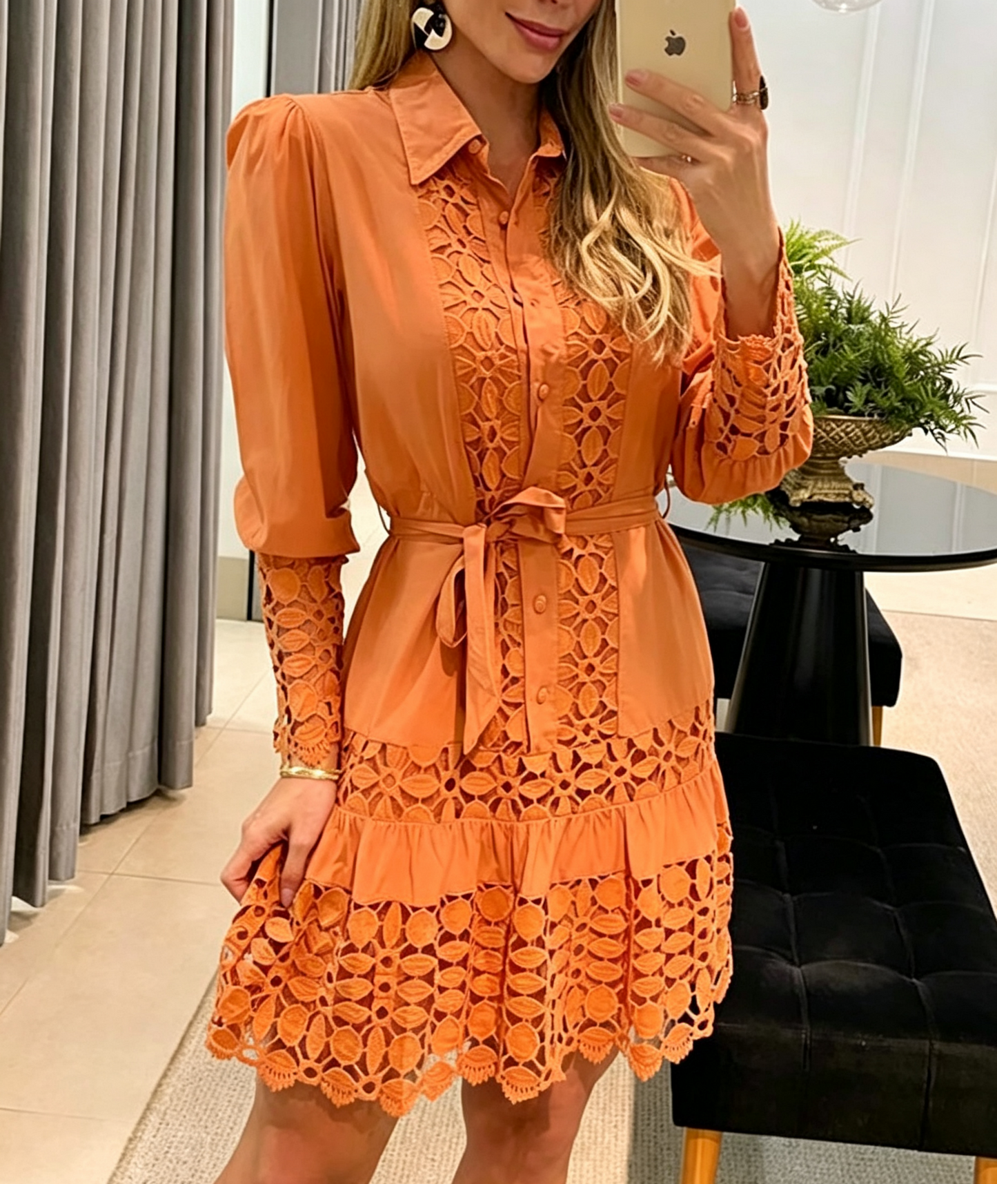 VVZ Women's Lace Shirt Dress