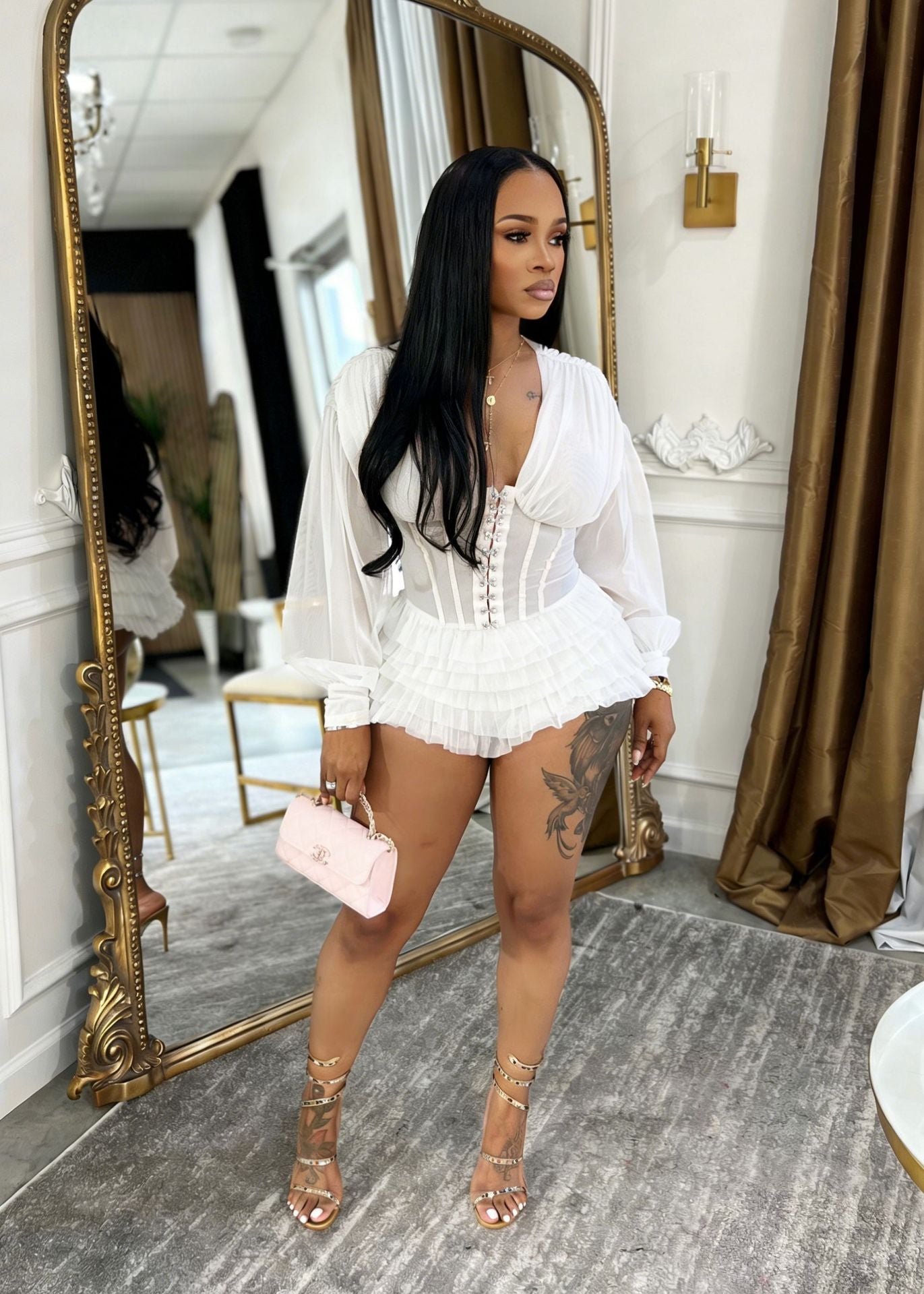 VVZ Sheer Mesh Bodysuit Romper