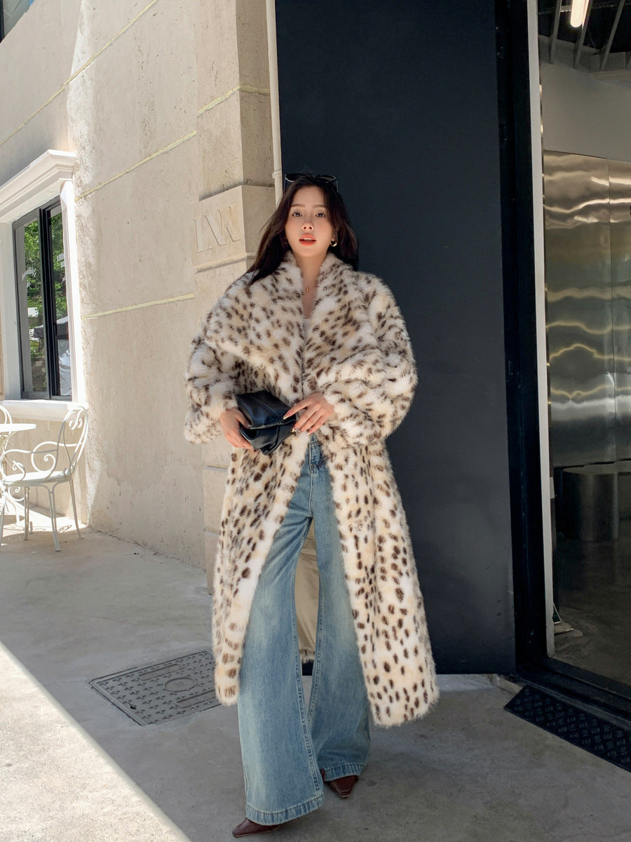 VVZ Women's leopard-print faux fur coat