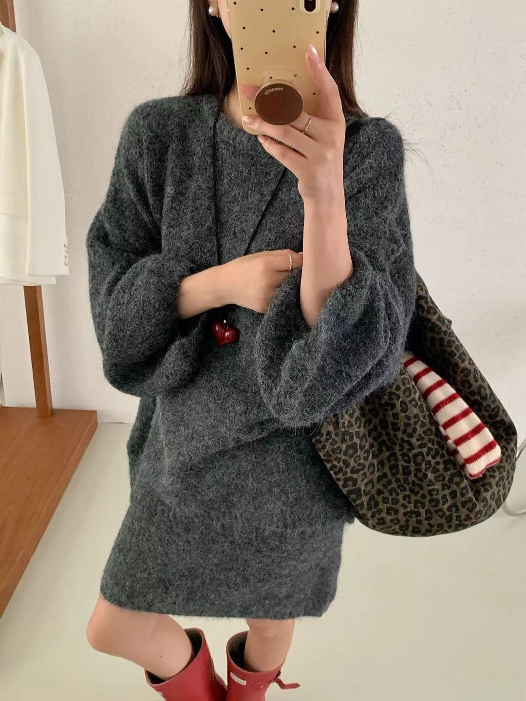 VVZ Autumn Winter Women's Stylish Commuter Two-Piece Set