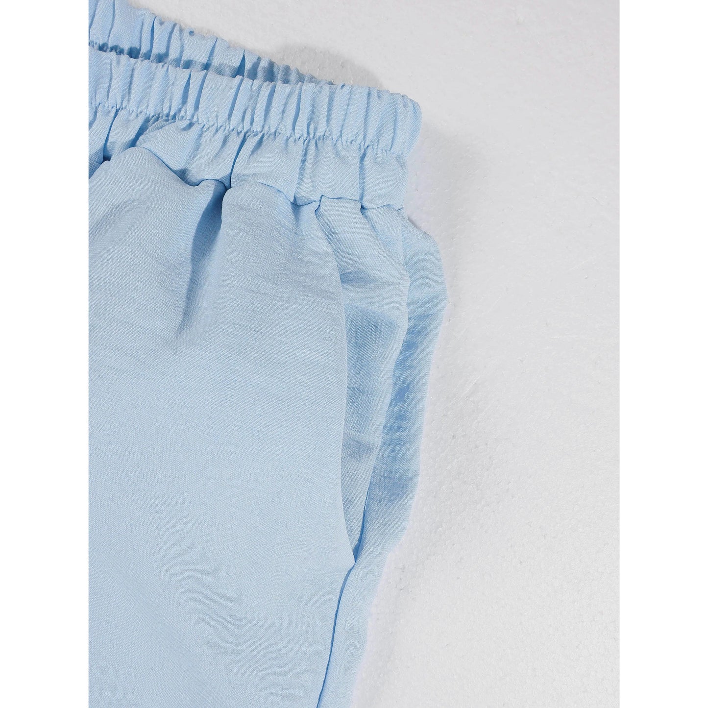 VVZ Spring/Summer Women's Solid-Color Casual Strappy Top and Wide-Leg Pants Set