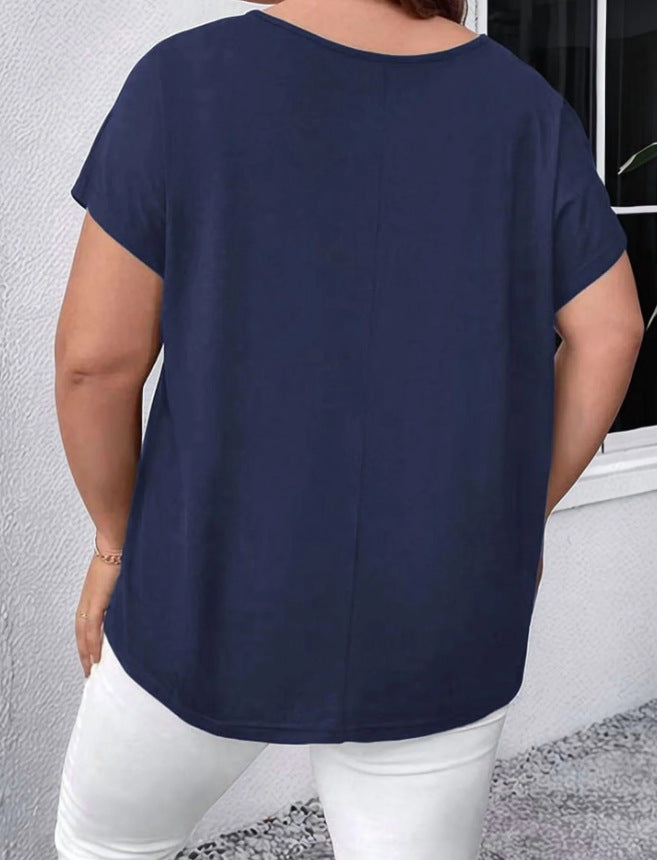 VVZ Plus-Size Short-Sleeve Off-Shoulder T-Shirt
