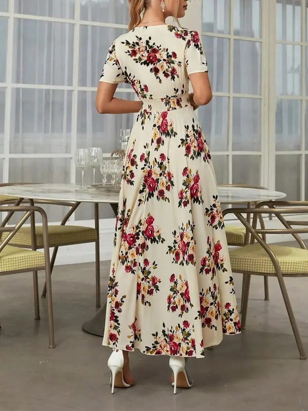 VVZ Women's Floral Front-Button Dress
