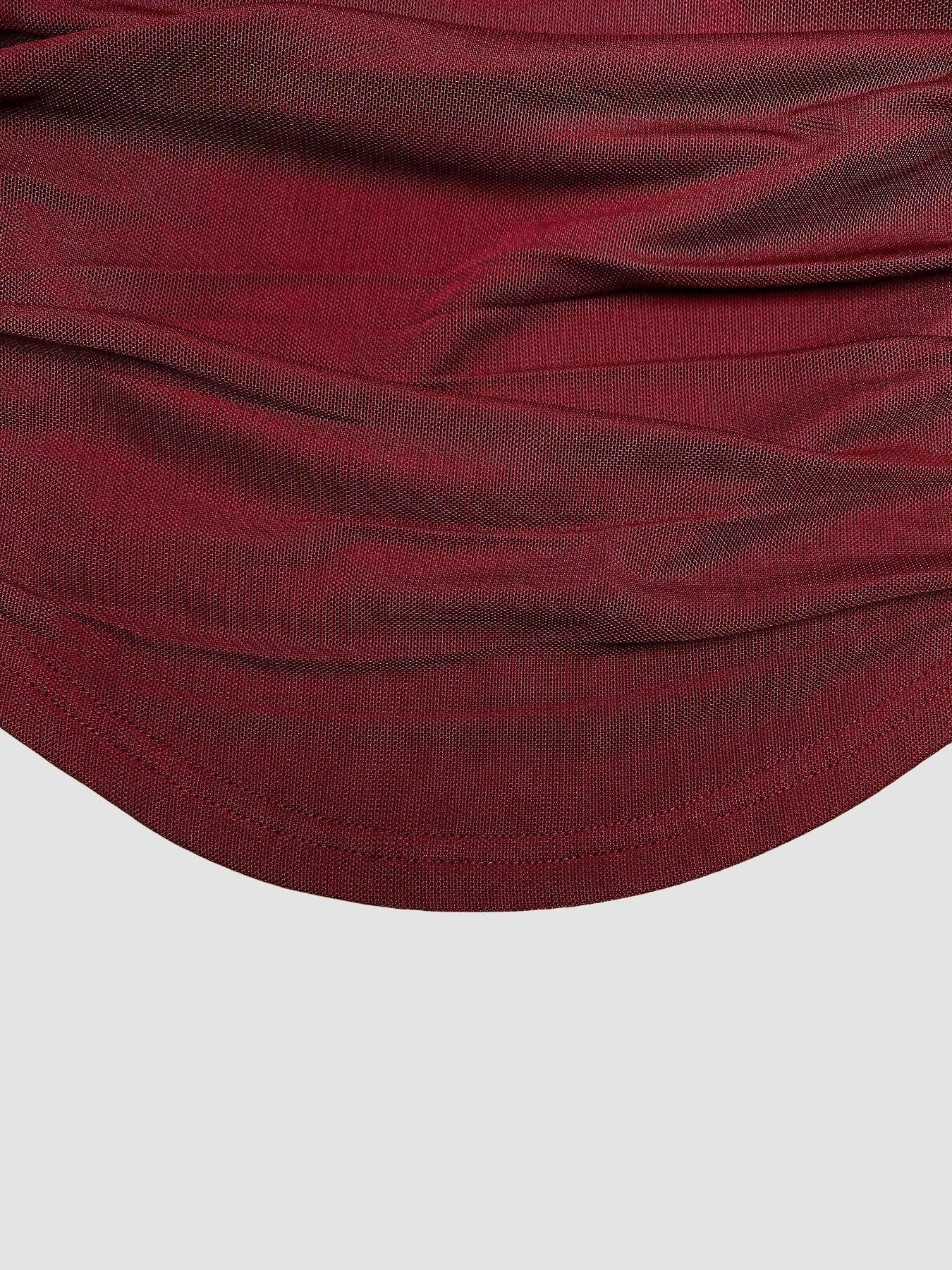 VVZ Women's Asymmetrical Neckline Ruched Cropped Top