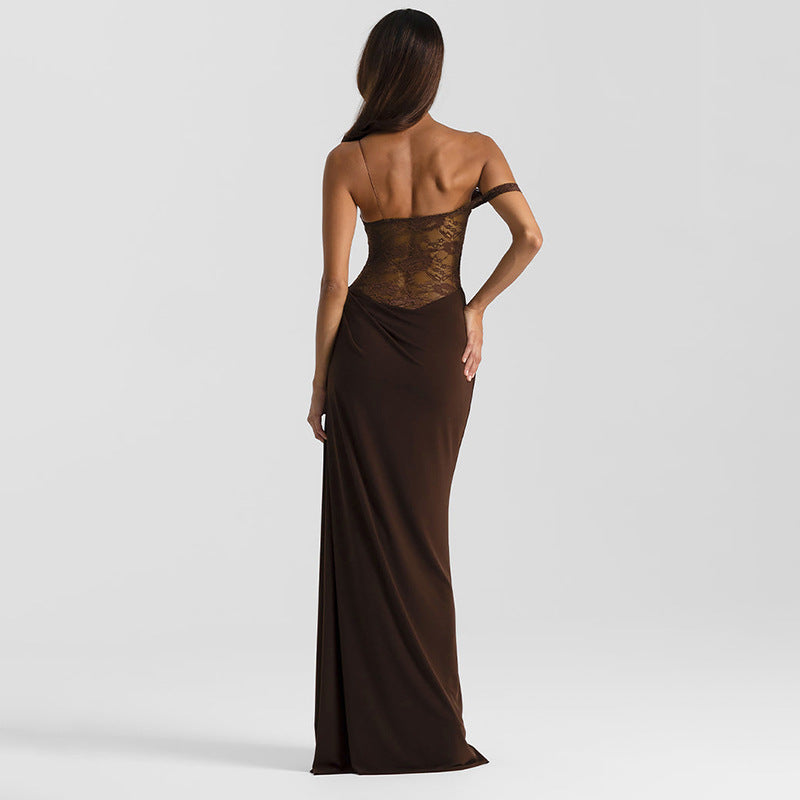 VVZ Women's Sexy Slim-Fit Lace Sleeveless Dress with Spaghetti Straps