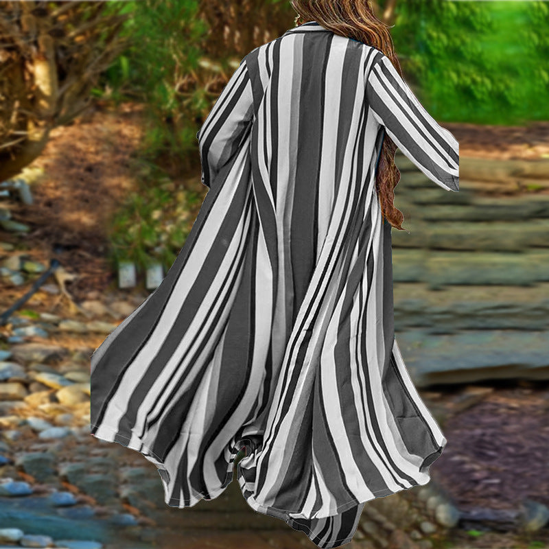 VVZ Long-Sleeve Shirt and High-Waisted Wide-Leg Pants