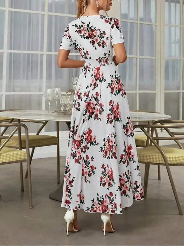 VVZ Women's Floral Front-Button Dress