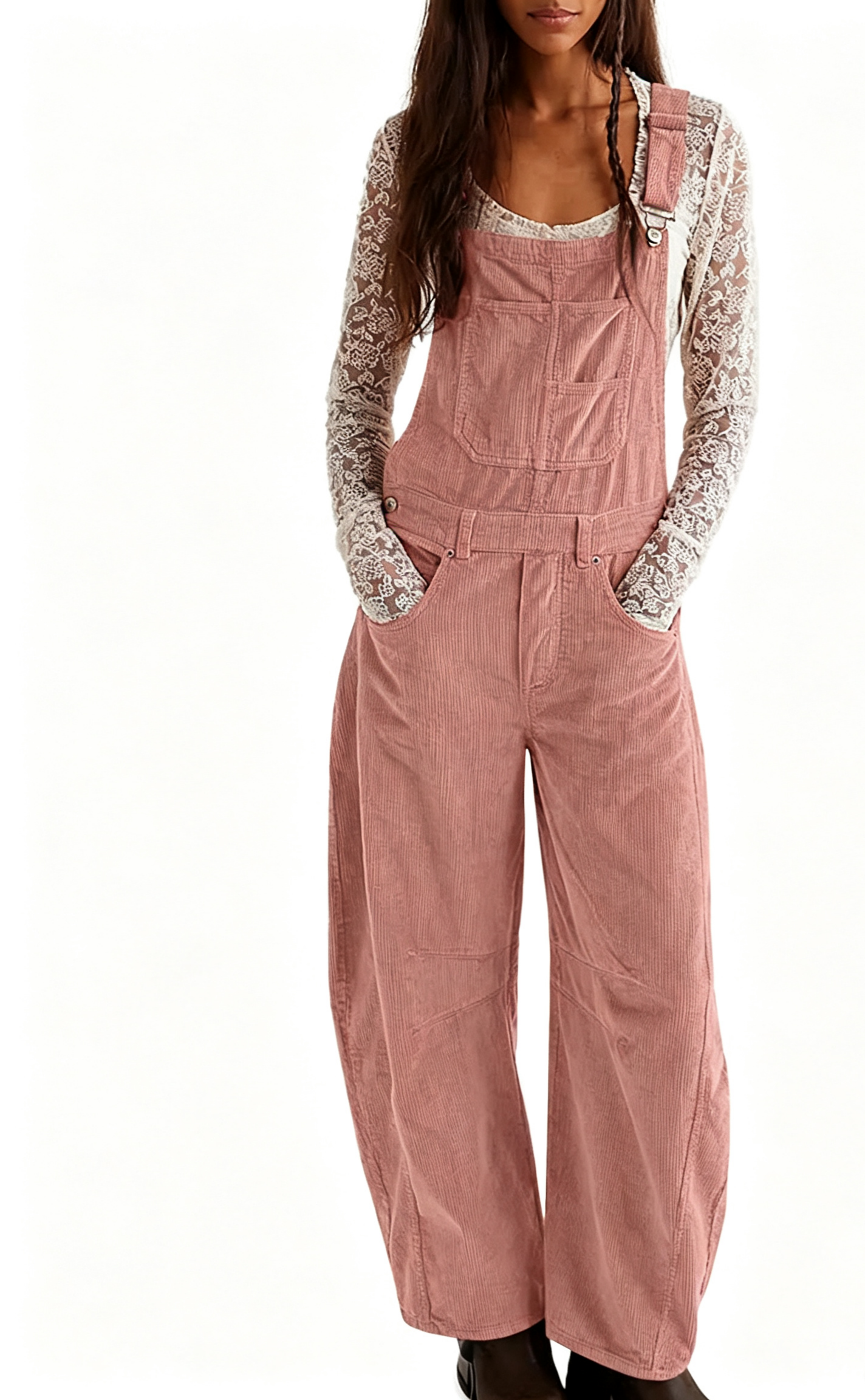 VVZ Loose-fitting corduroy overalls