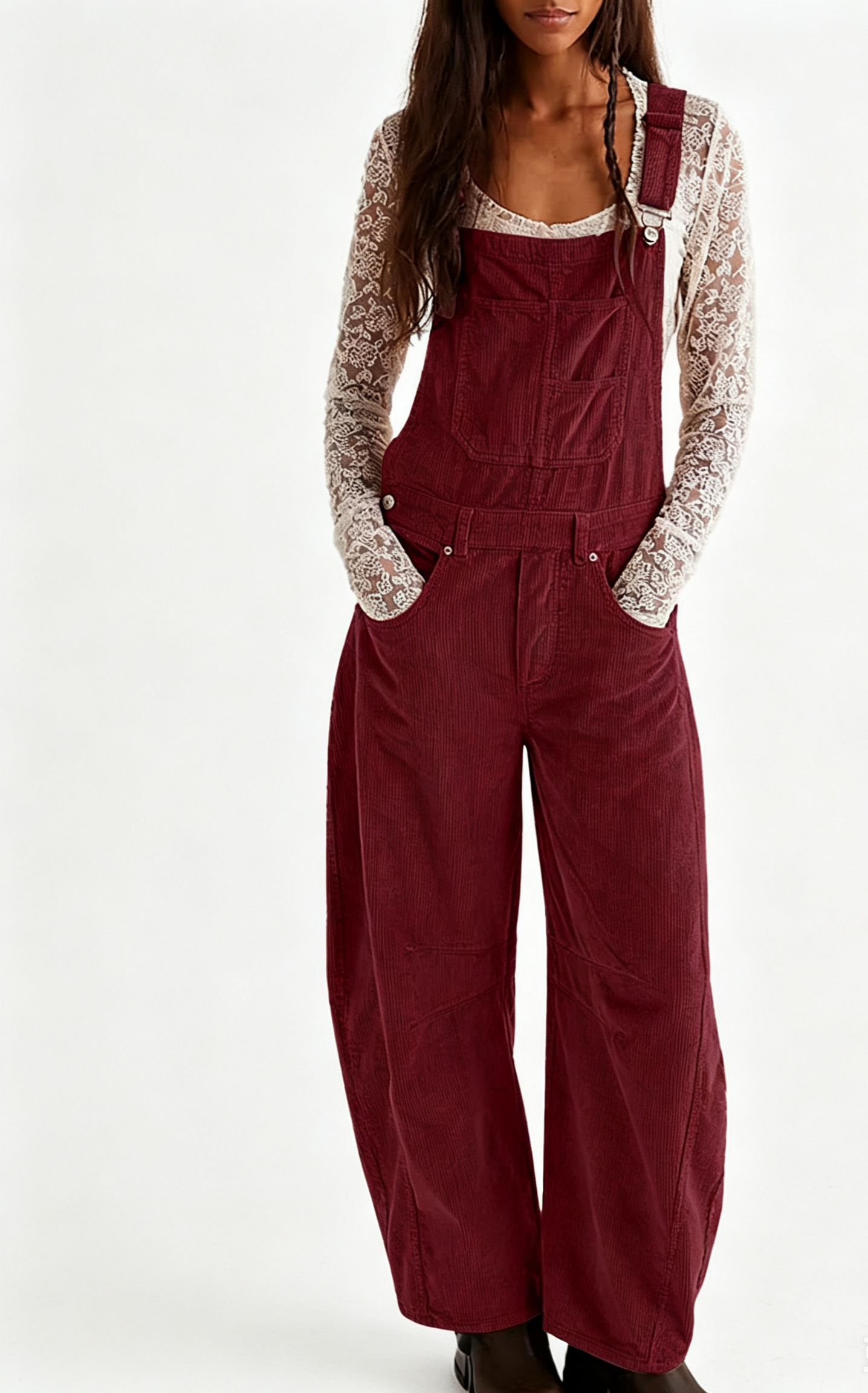 VVZ Loose-fitting corduroy overalls