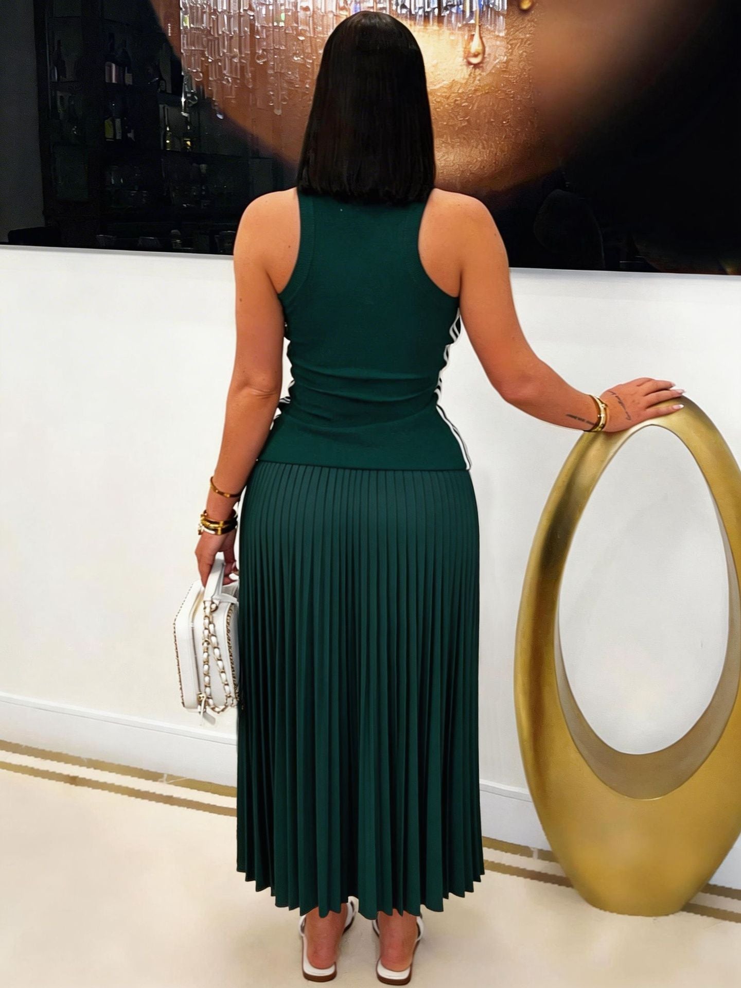 VVZ Sleeveless Pleated Maxi Dress