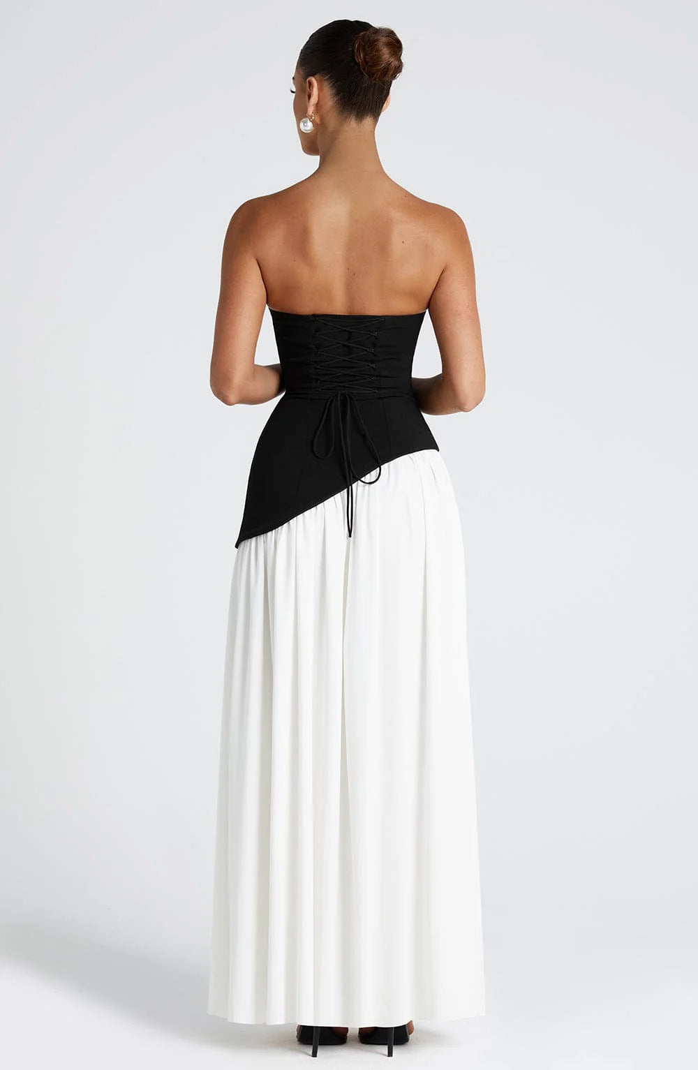 VVZ Women's Solid-Color Strapless Slit Dress