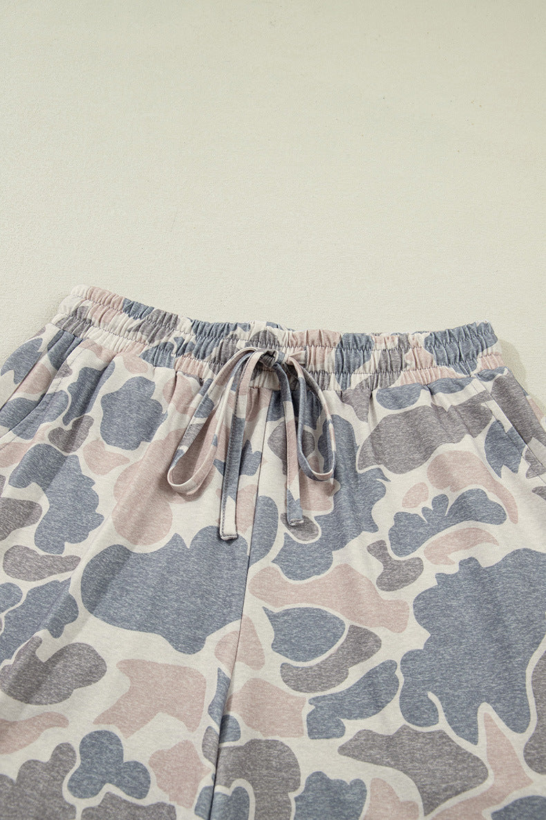 VVZ Women's casual short-sleeve T-shirt and drawstring shorts