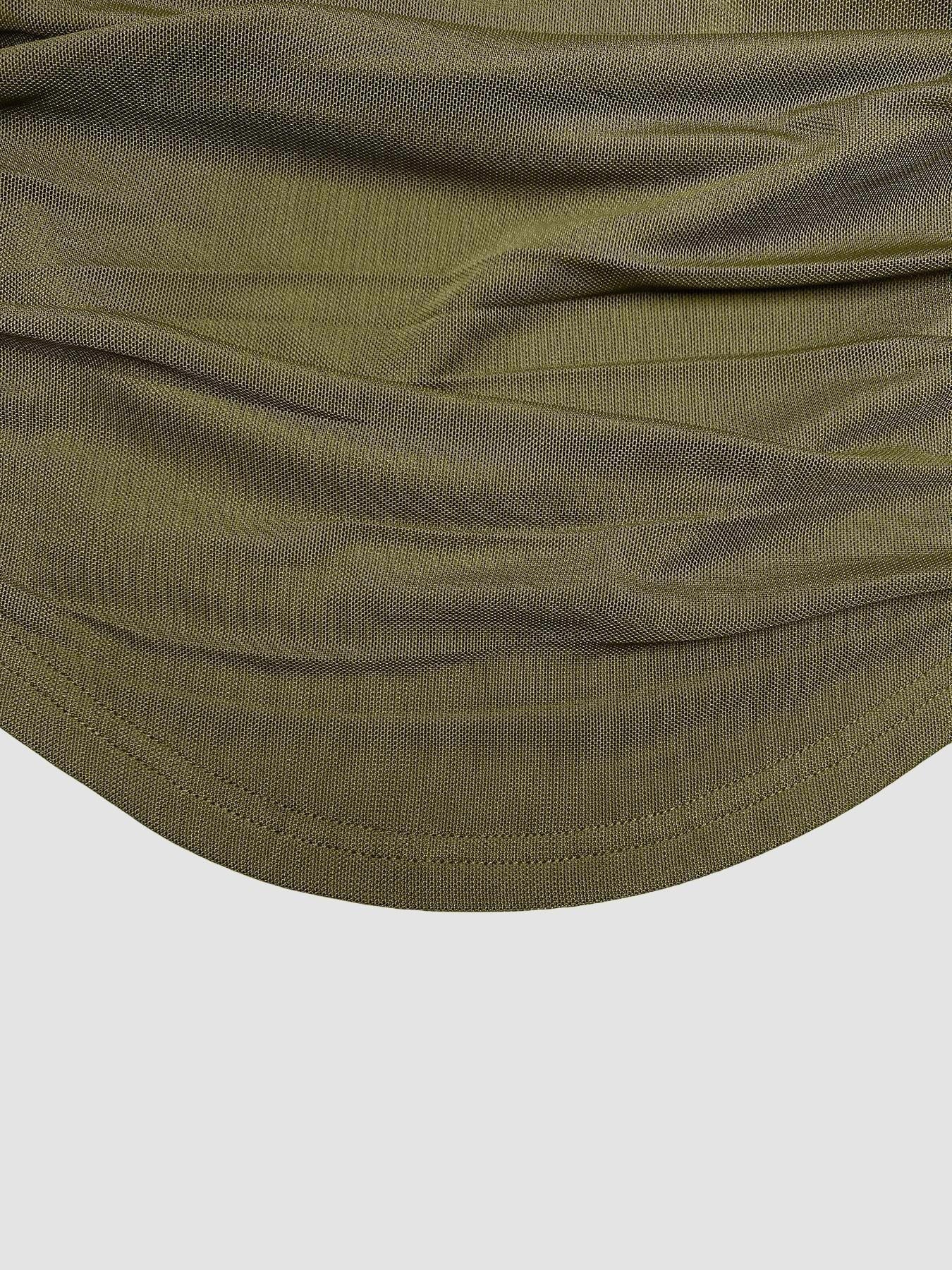 VVZ Women's Asymmetrical Neckline Ruched Cropped Top