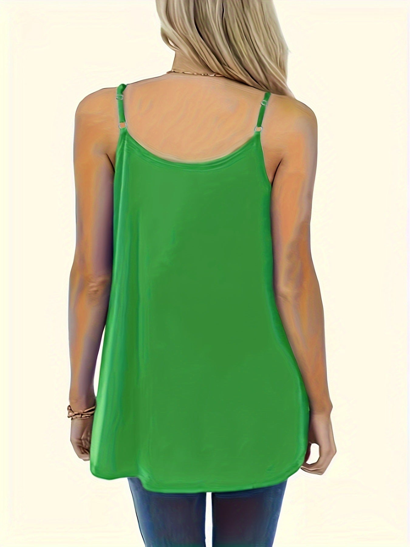 VVZ Solid-Color Ruched Round-Neck Cami Top