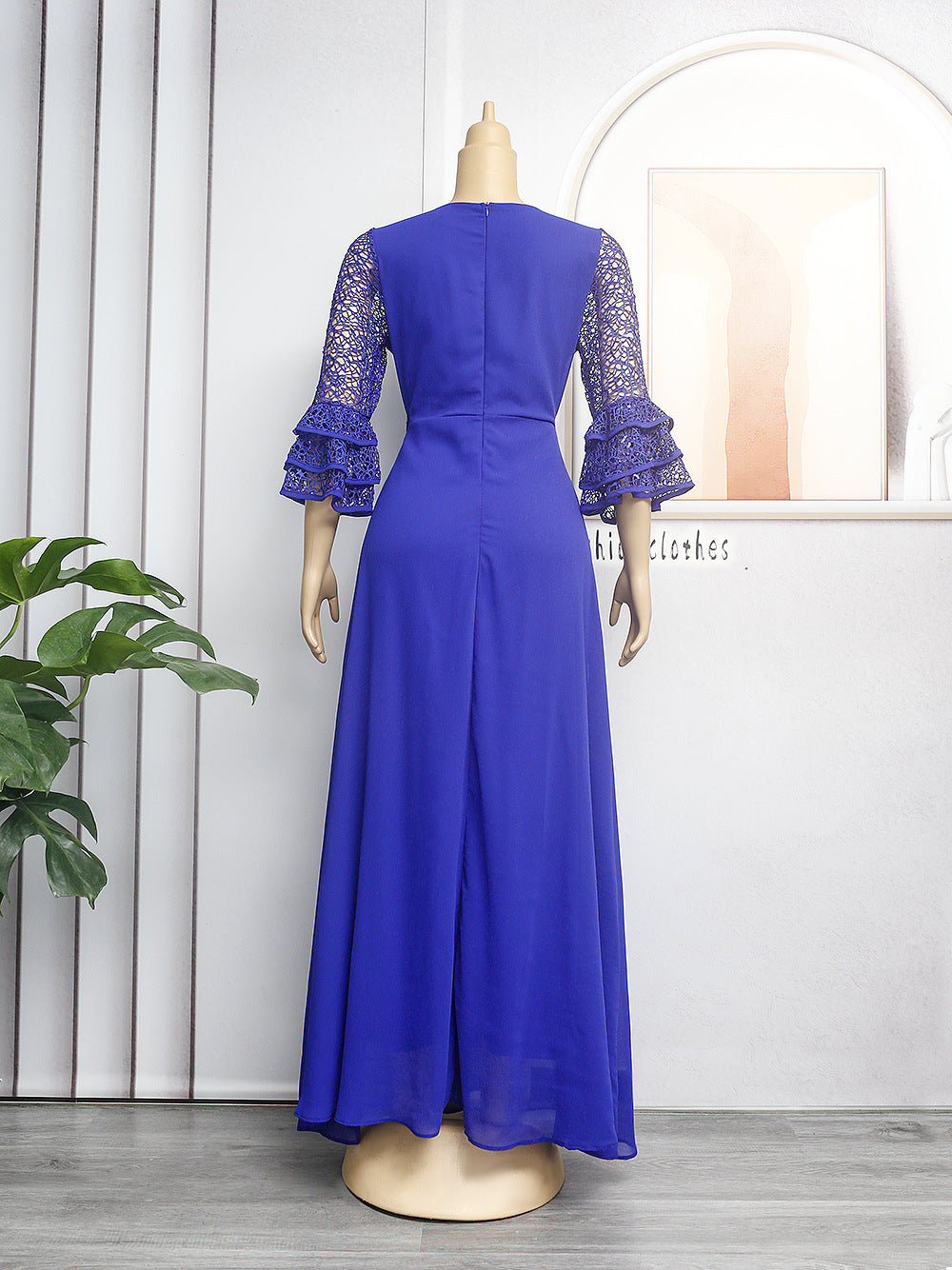 VVZ Heavily Embellished Lace and Chiffon Dress