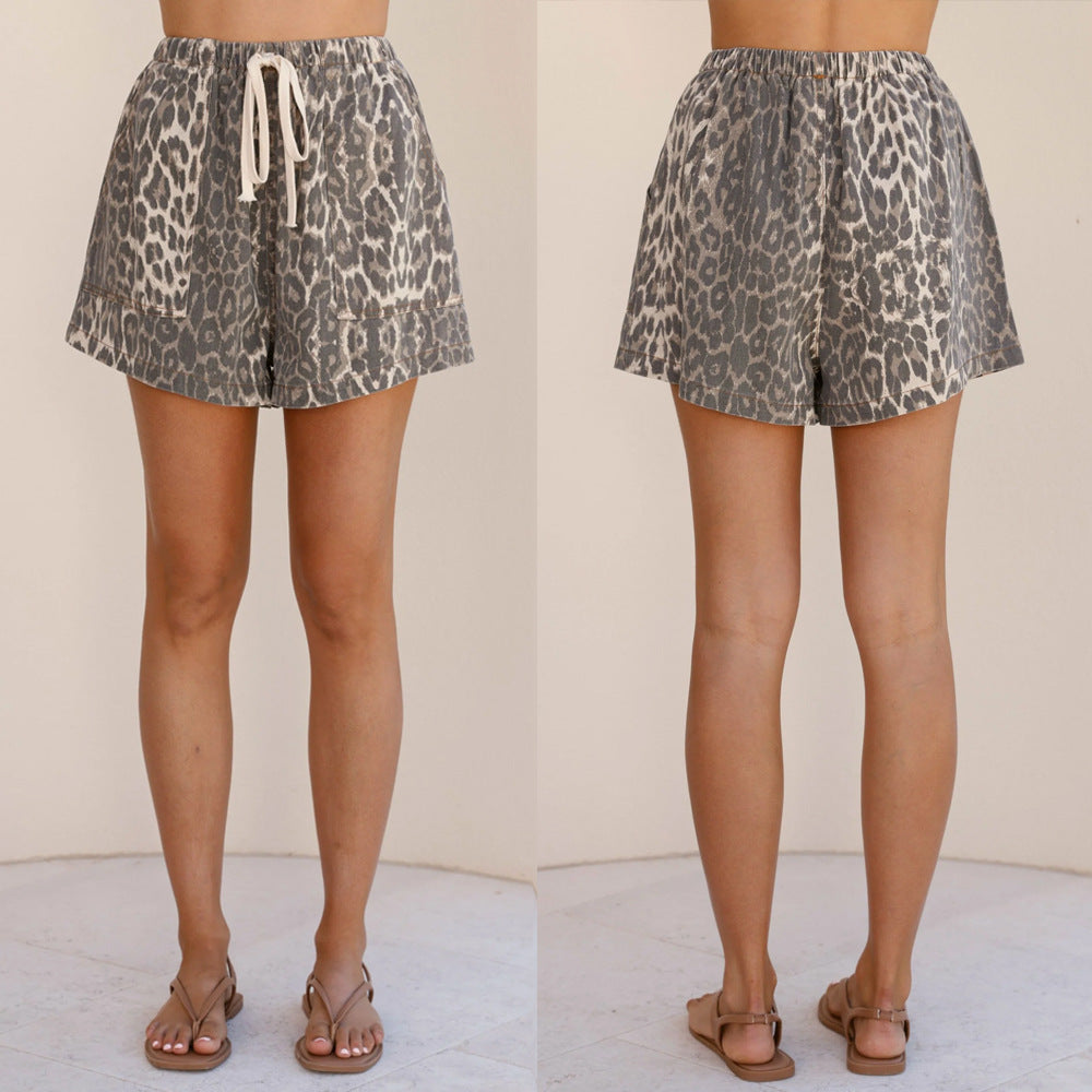 VVZ Women's Summer Denim Shirt and Shorts Two-Piece Set