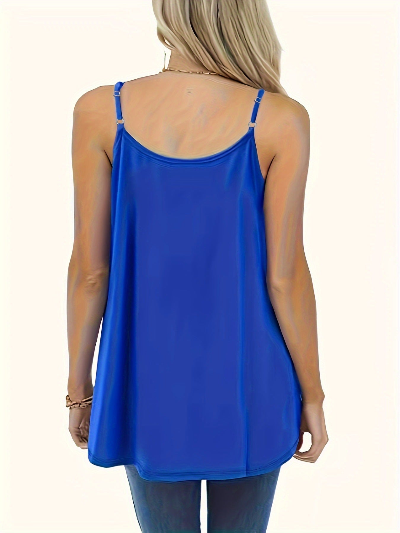 VVZ Solid-Color Ruched Round-Neck Cami Top