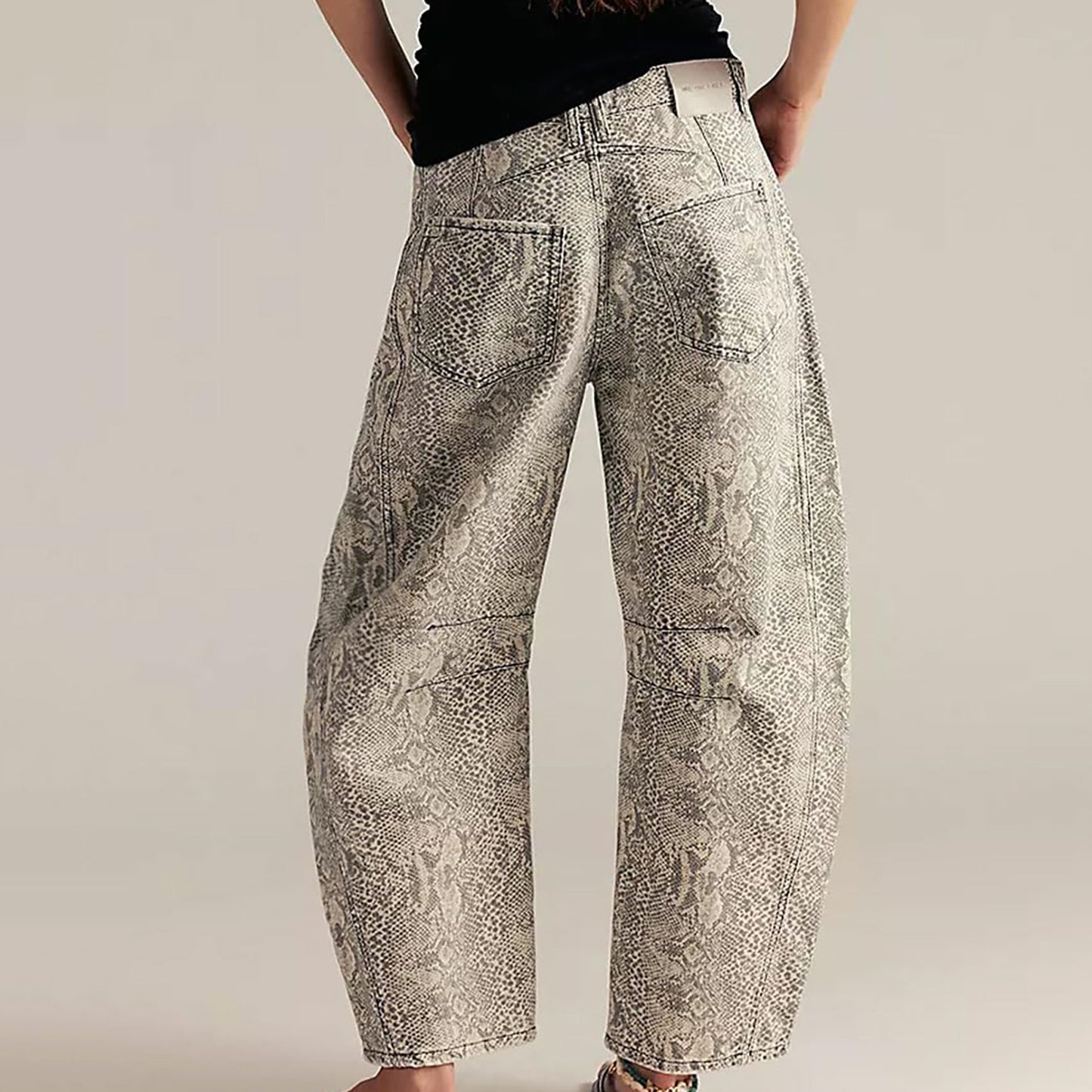 VVZ Women's Printed Wide-Leg Jeans