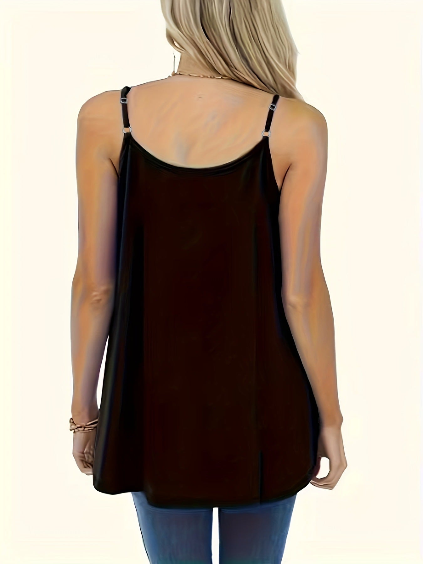 VVZ Solid-Color Ruched Round-Neck Cami Top