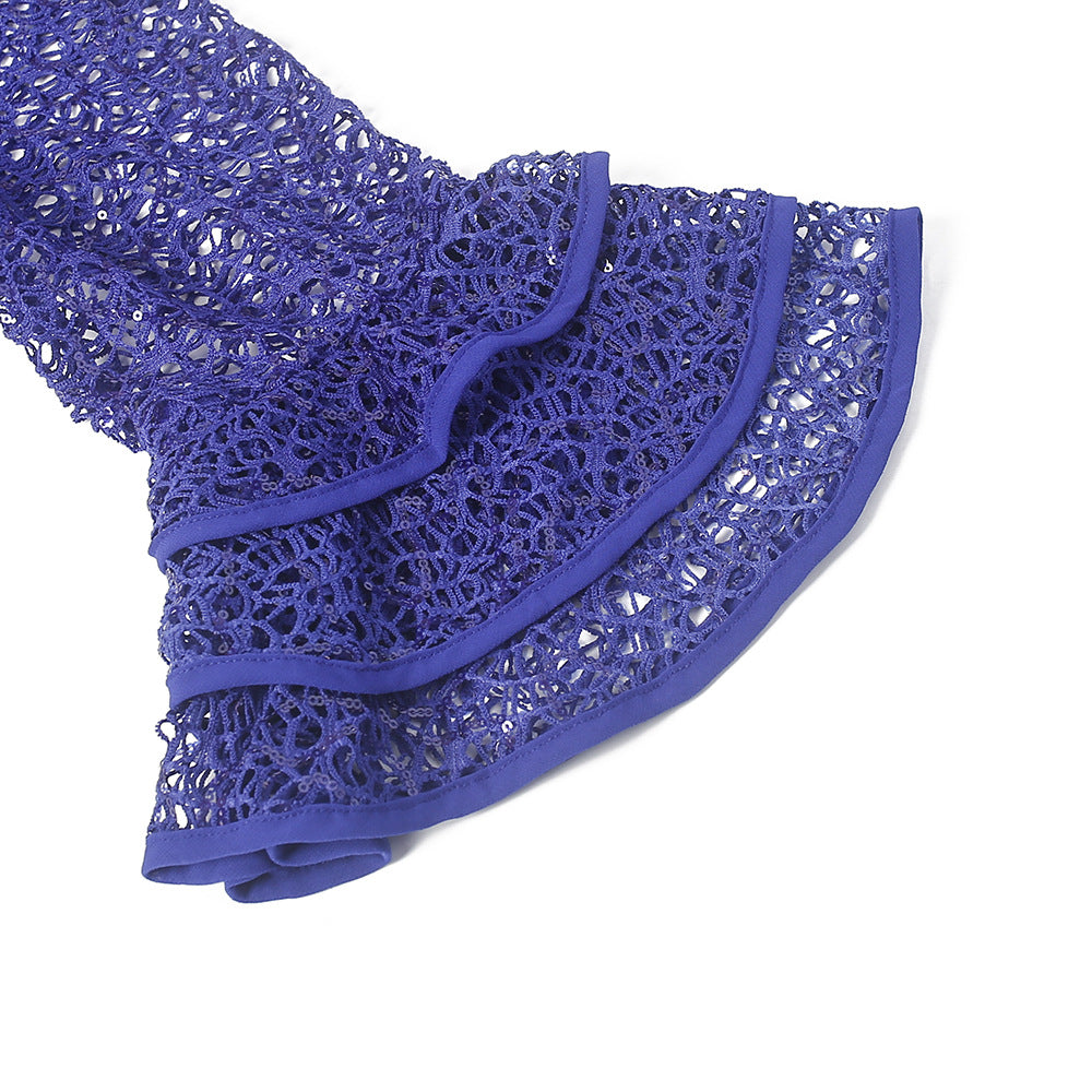 VVZ Heavily Embellished Lace and Chiffon Dress