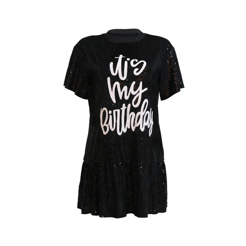 VVZ Round-Neck Short-Sleeve Dress