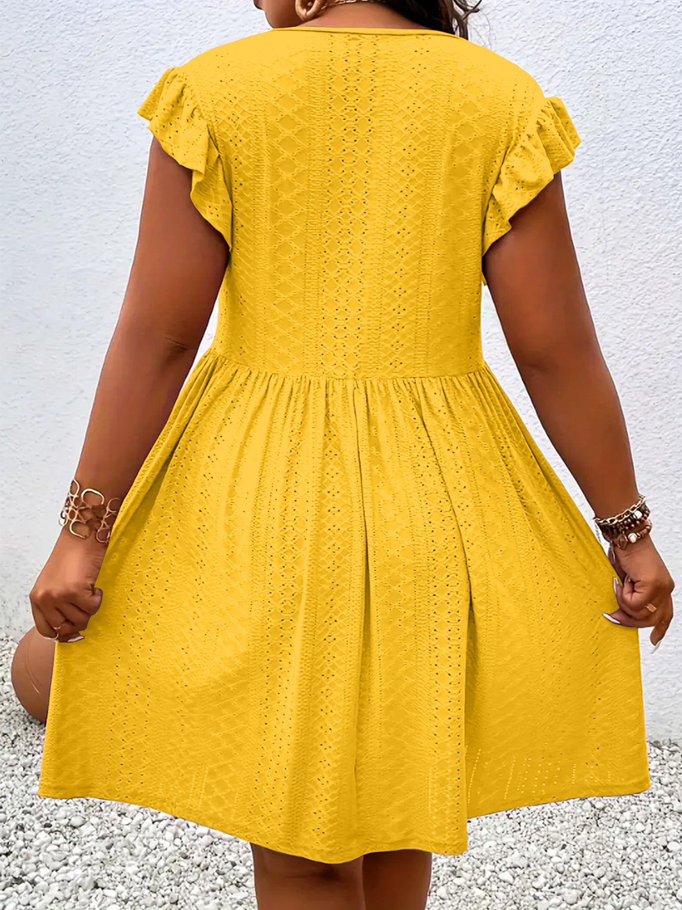 VVZ Solid-Color Cutout Dress