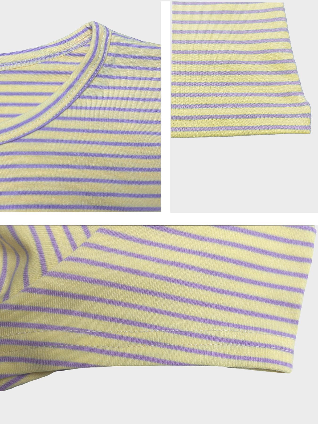 VVZ Two-piece Set Women's Striped Print Crop Tee