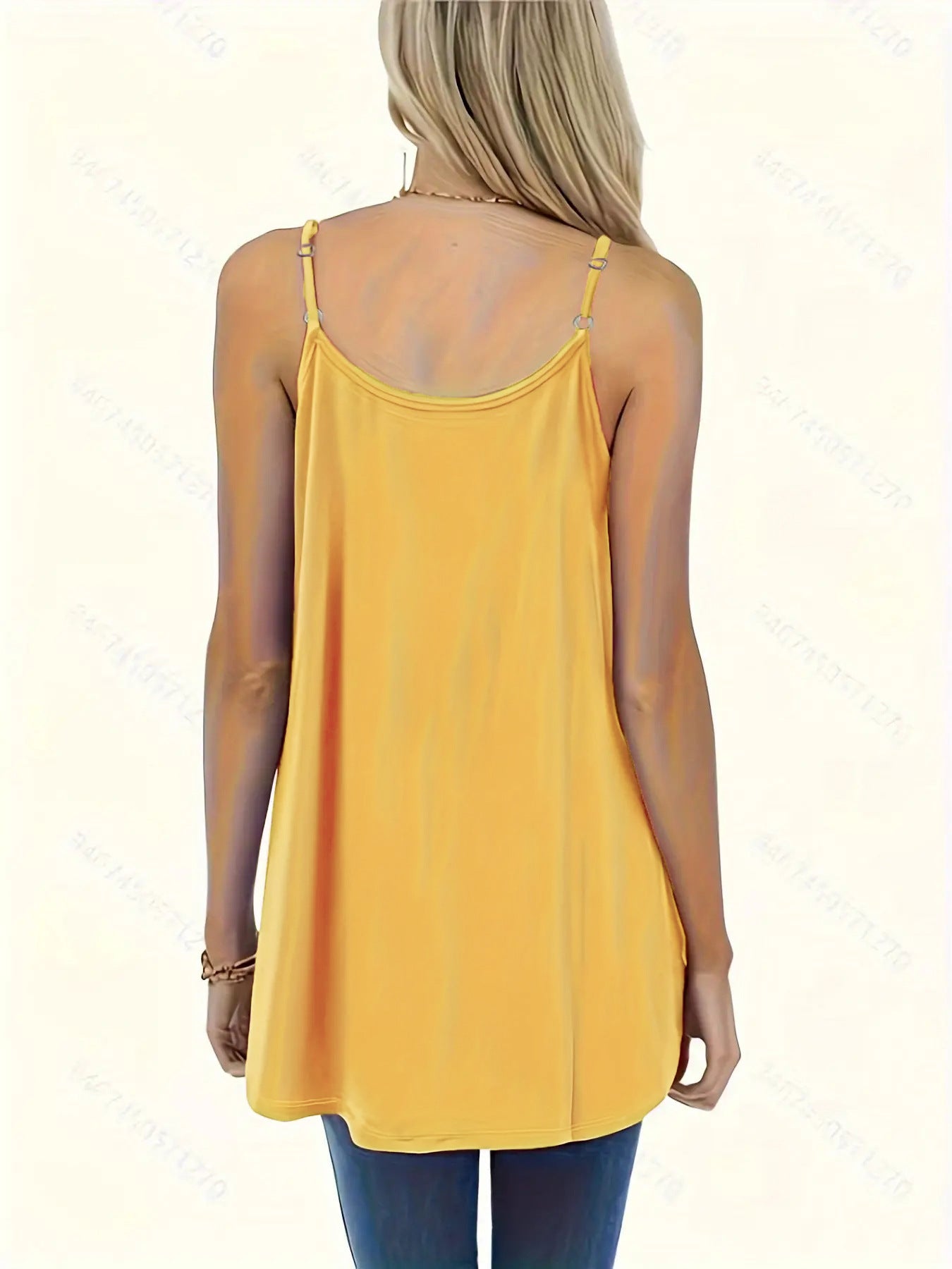VVZ Solid-Color Ruched Round-Neck Cami Top