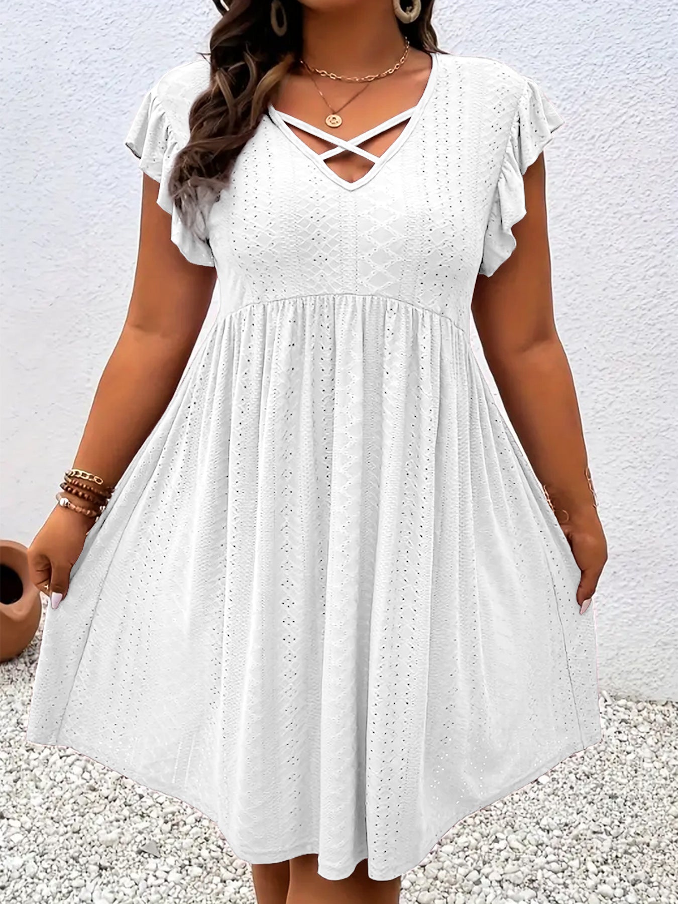 VVZ Solid-Color Cutout Dress