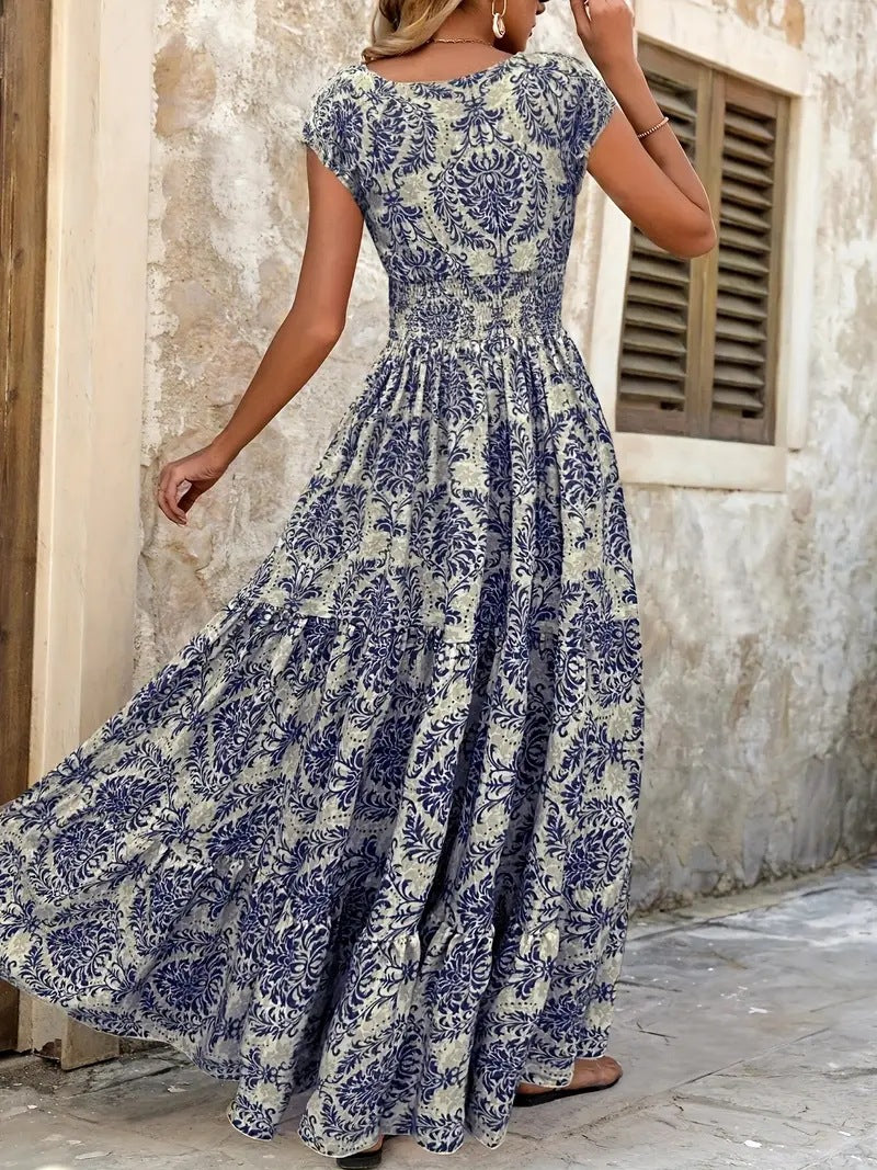 VVZ Women's All-Over Print Pleated Dress