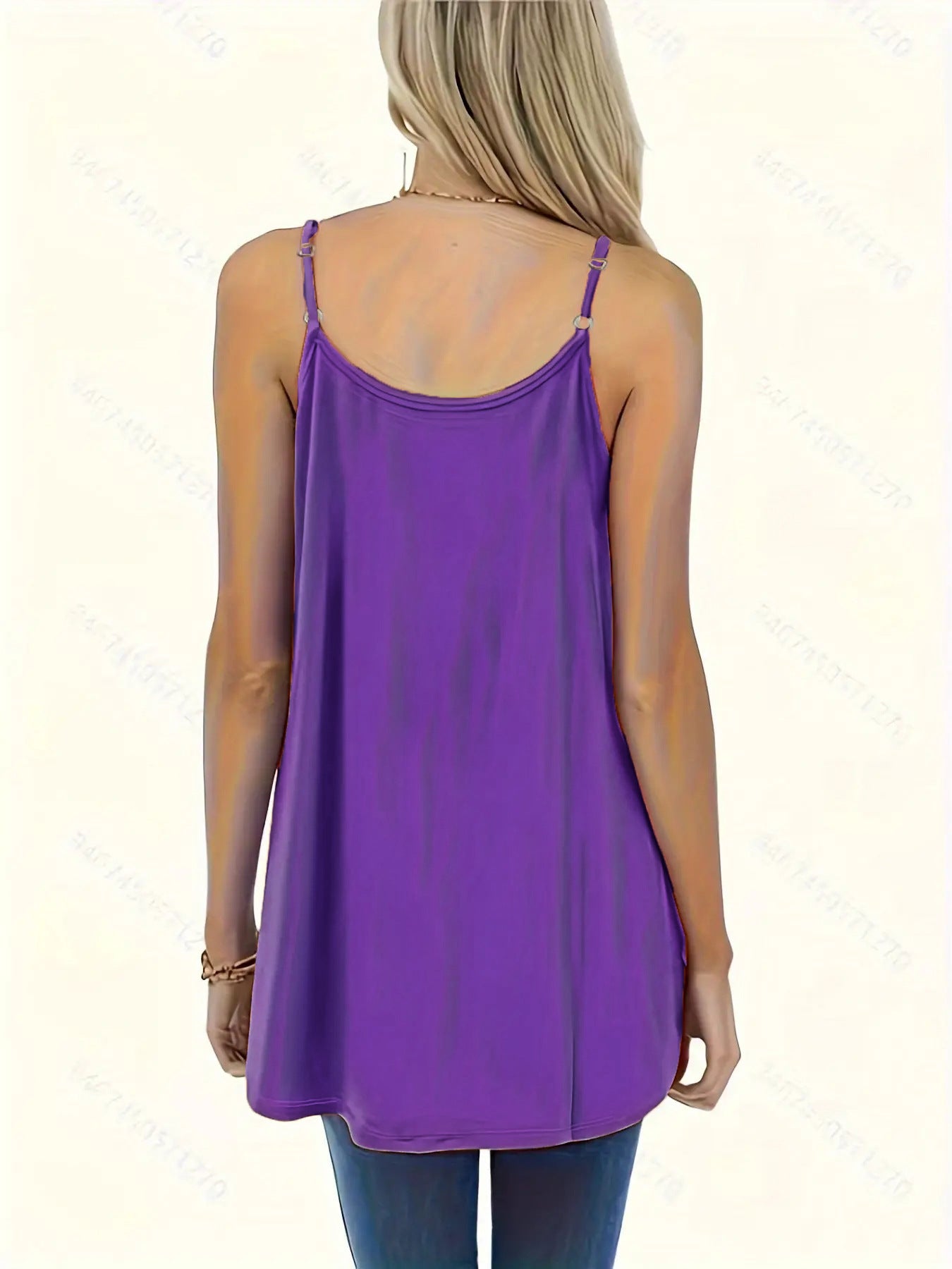 VVZ Solid-Color Ruched Round-Neck Cami Top