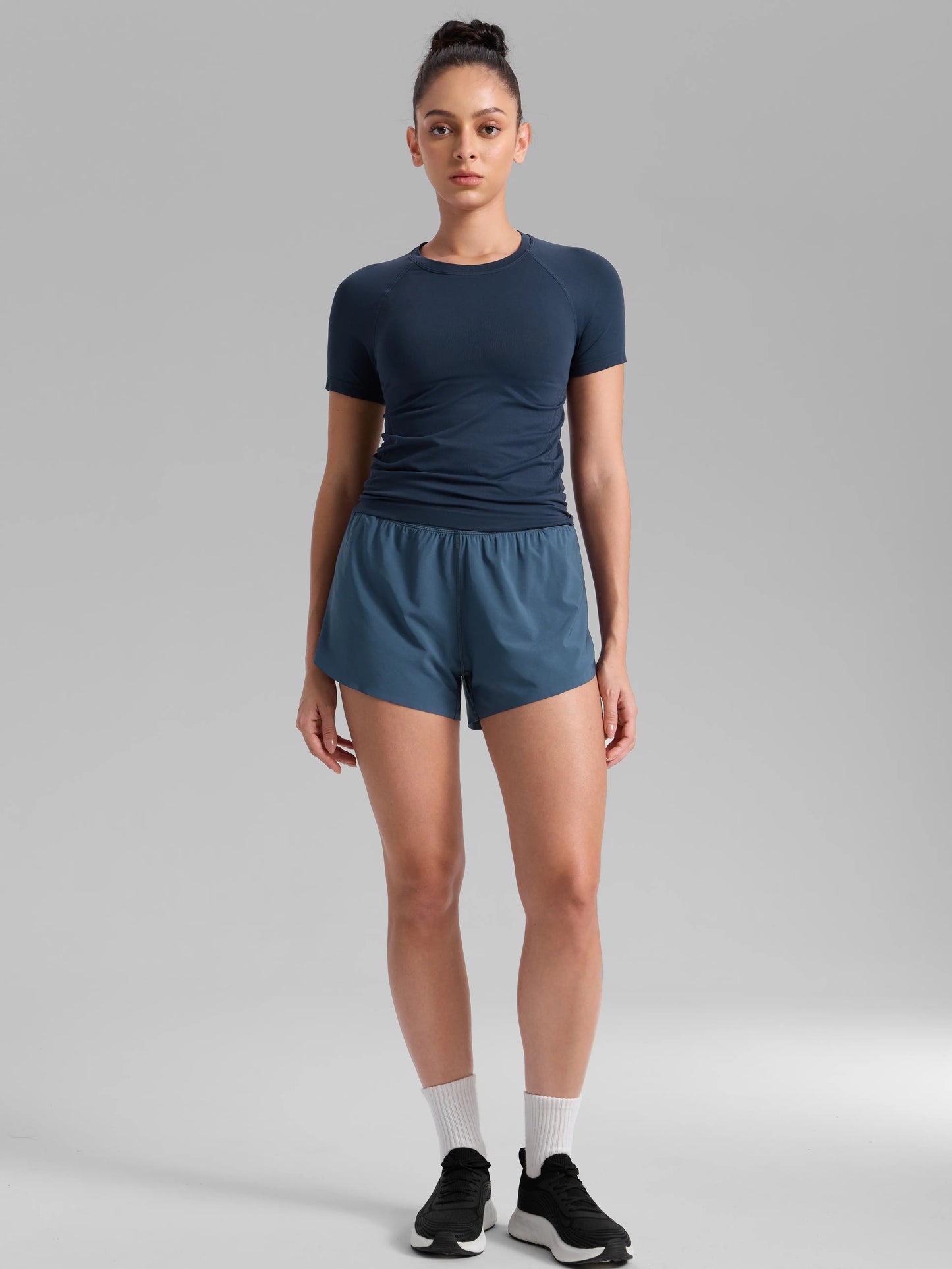 VVZ Women's High-Waisted Dolphin-Hem Athletic Running Shorts