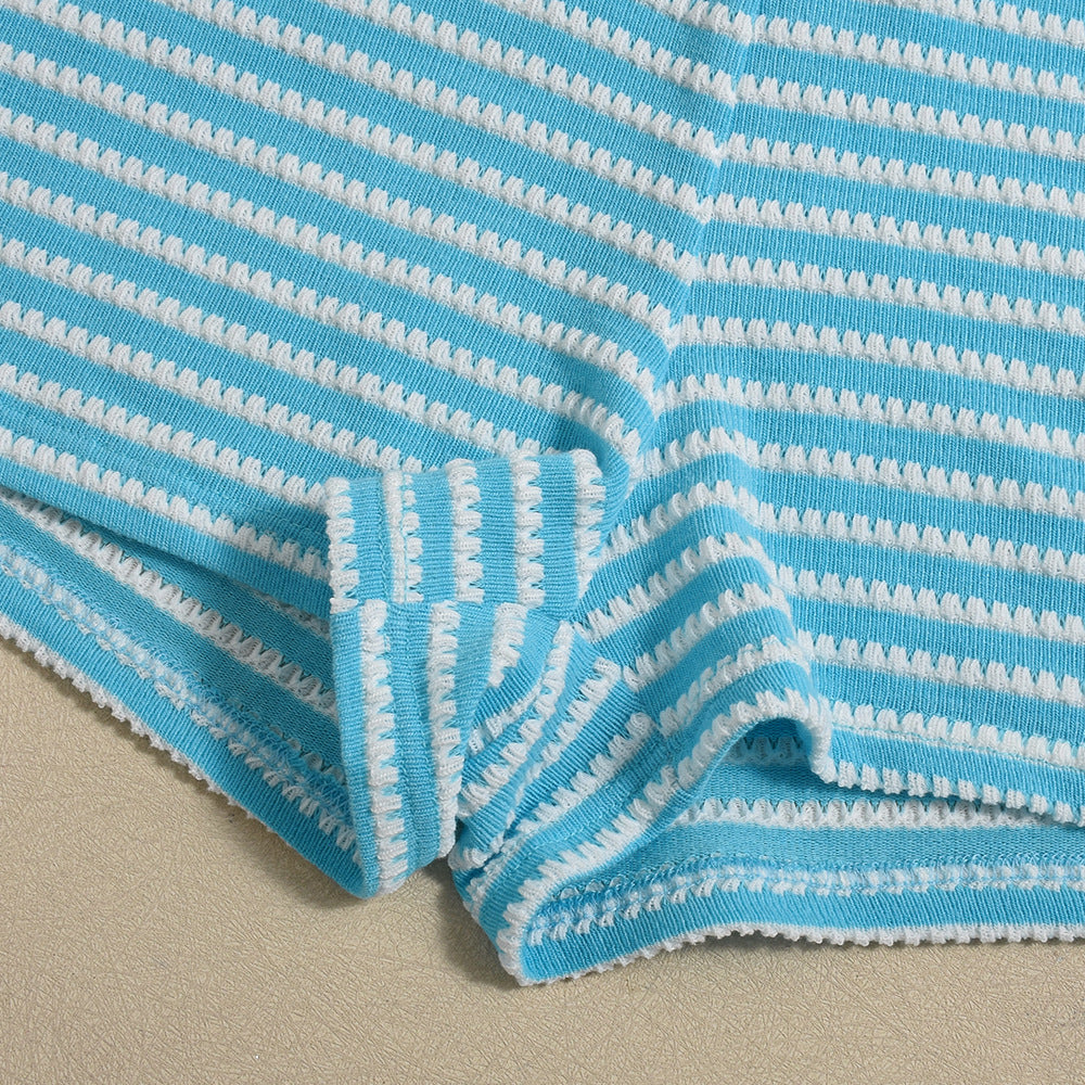 VVZ Textured Striped Halter Top