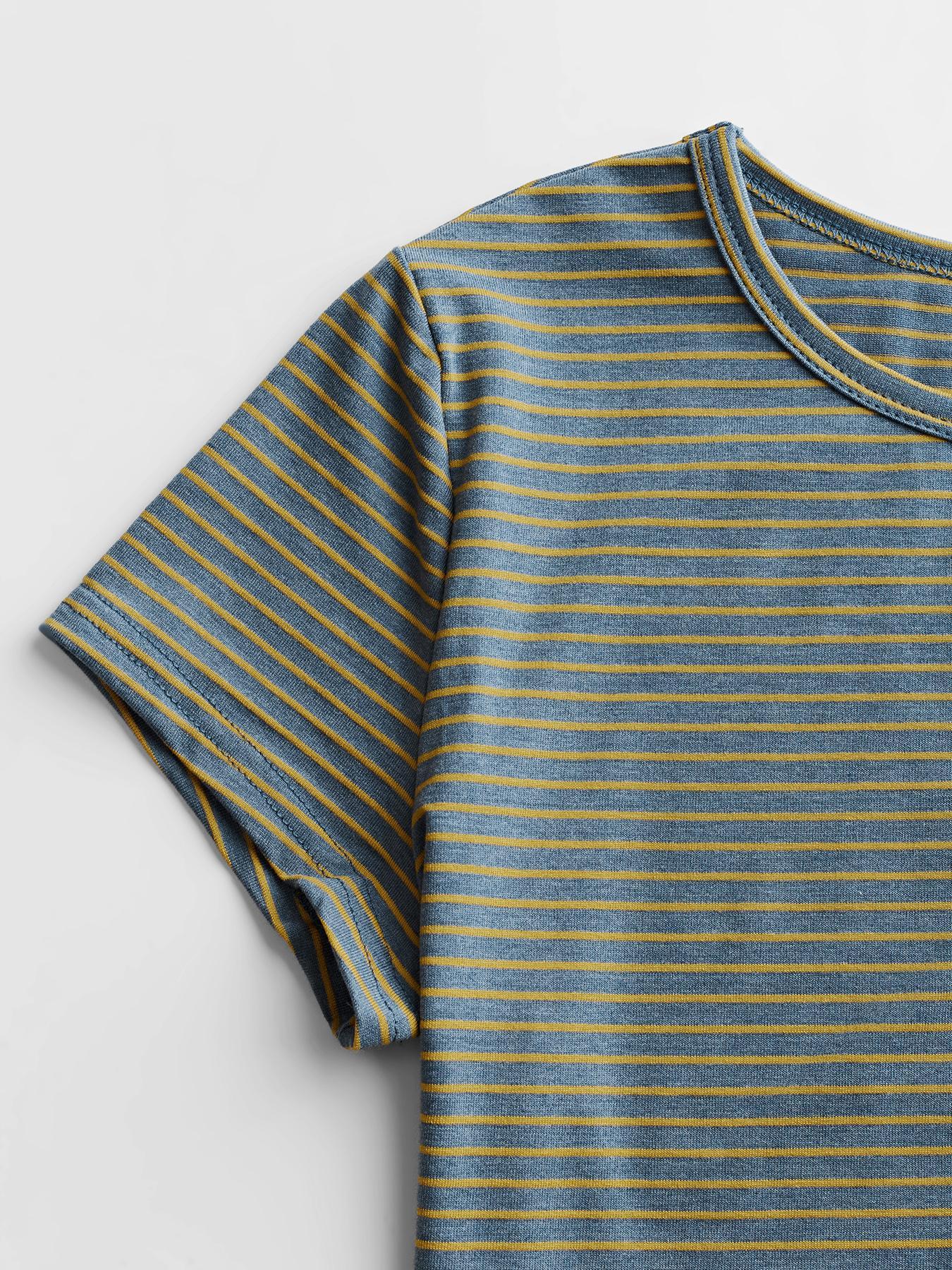 VVZ Two-piece Set Women's Striped Print Crop Tee