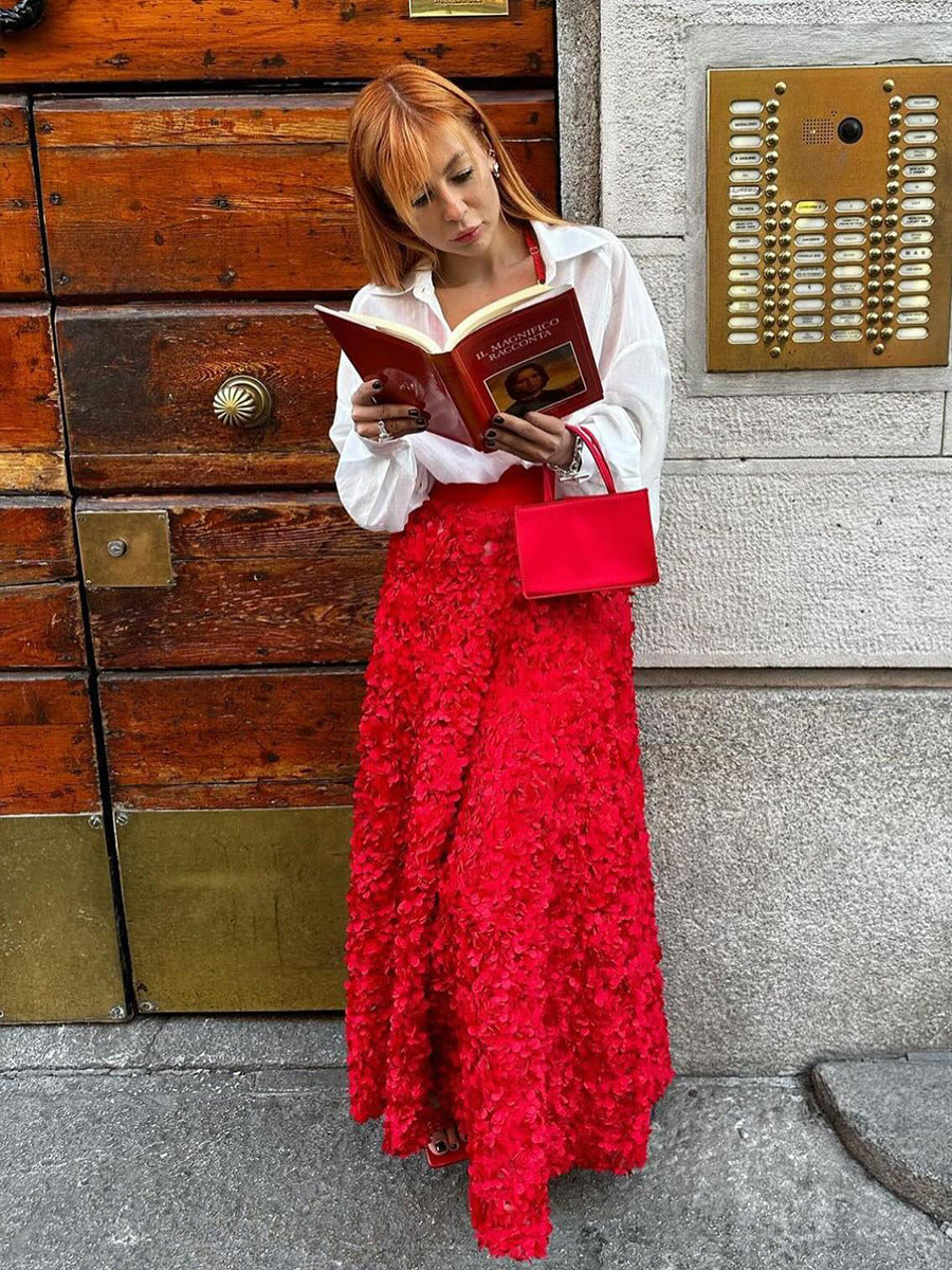VVZ High-Waist Rosette Skirt