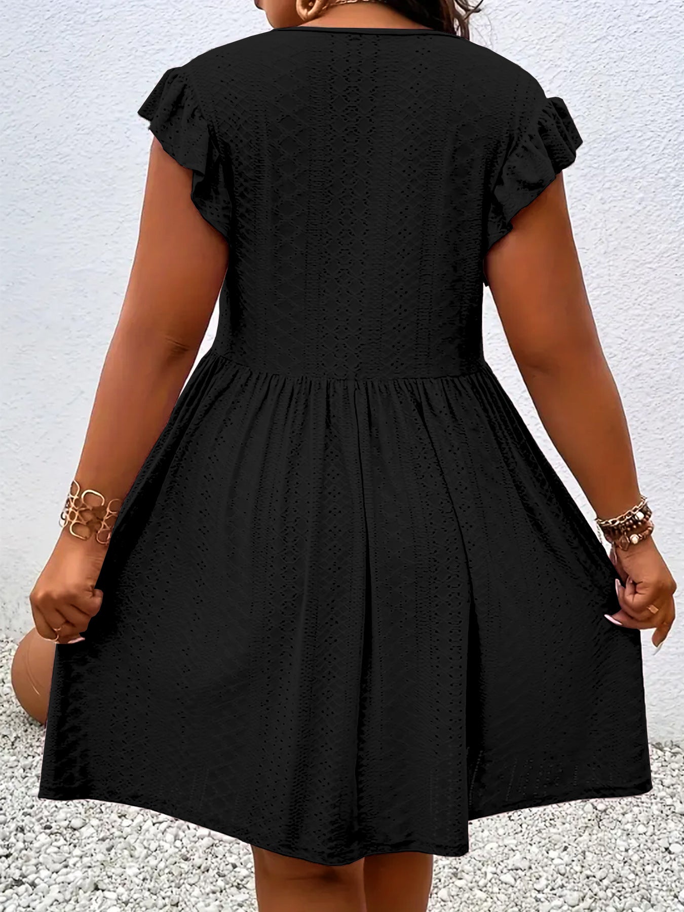VVZ Solid-Color Cutout Dress