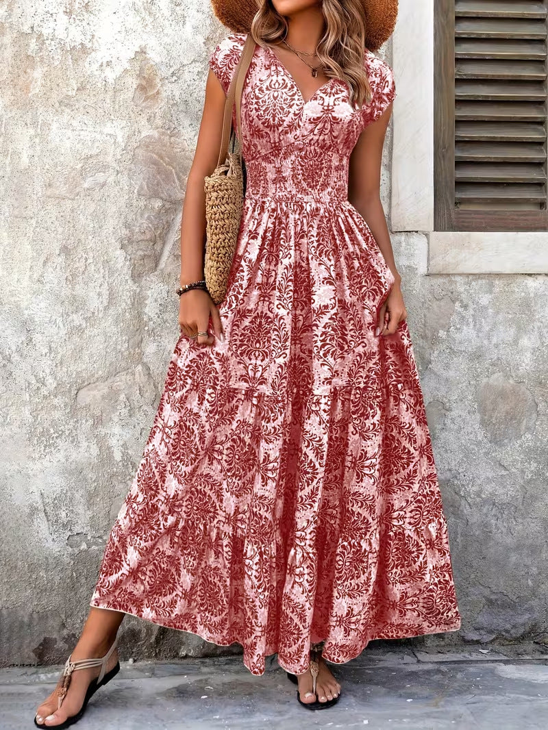 VVZ Women's All-Over Print Pleated Dress