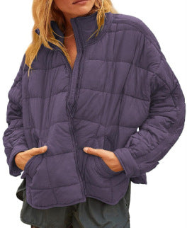 VVZ women's quilted short cotton jacket with zipper and pockets