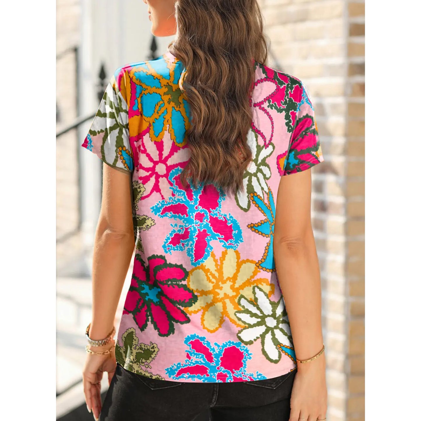 VVZ Women's Casual Printed T-Shirt Top