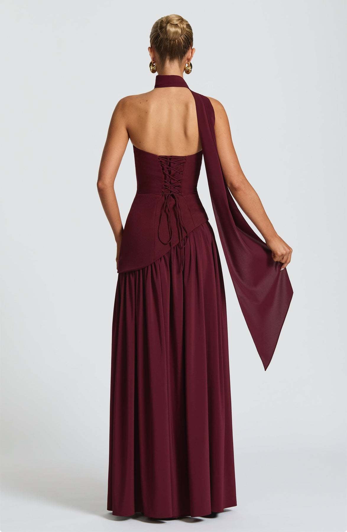 VVZ Women's Solid-Color Strapless Slit Dress