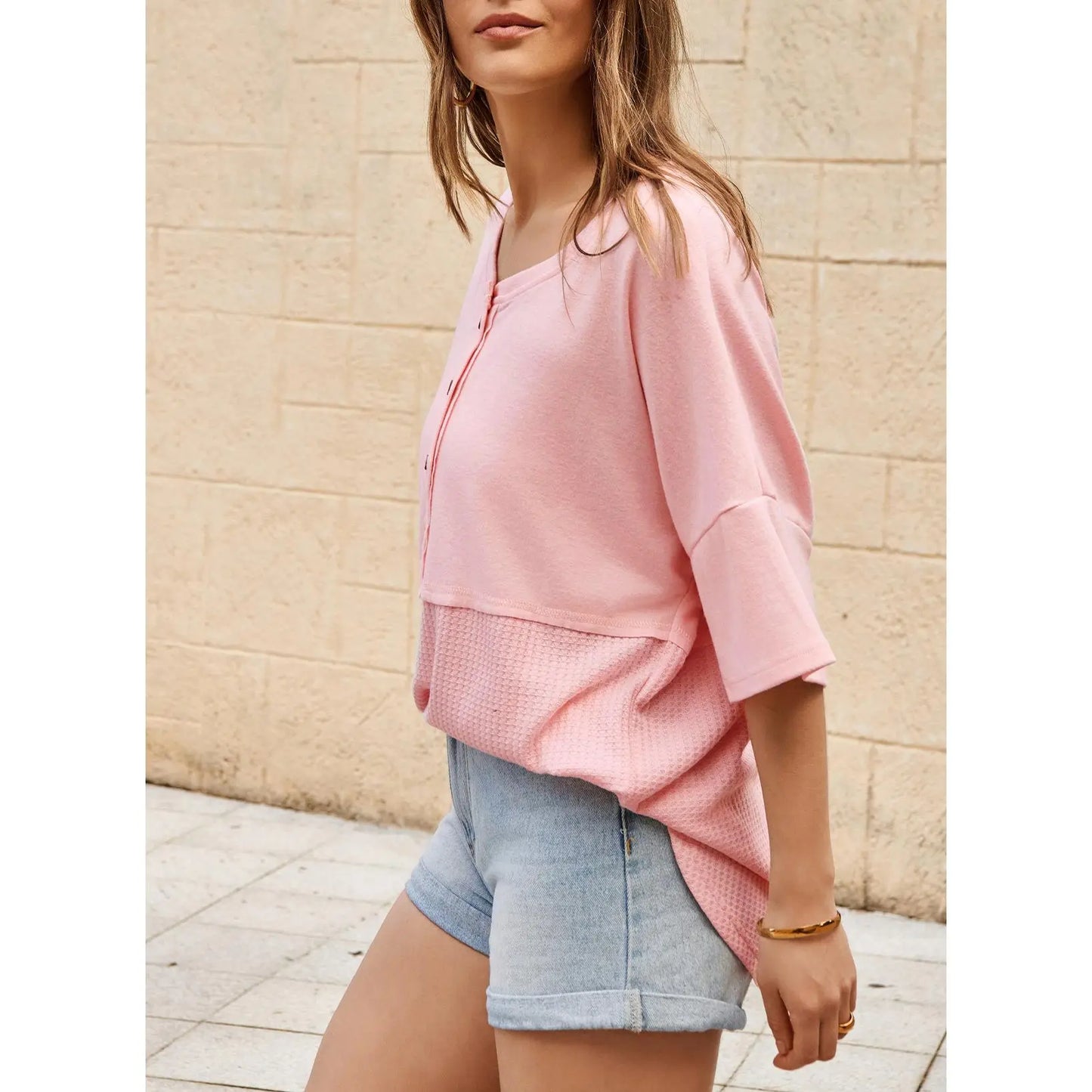 VVZ Women's Waffle-Knit Top