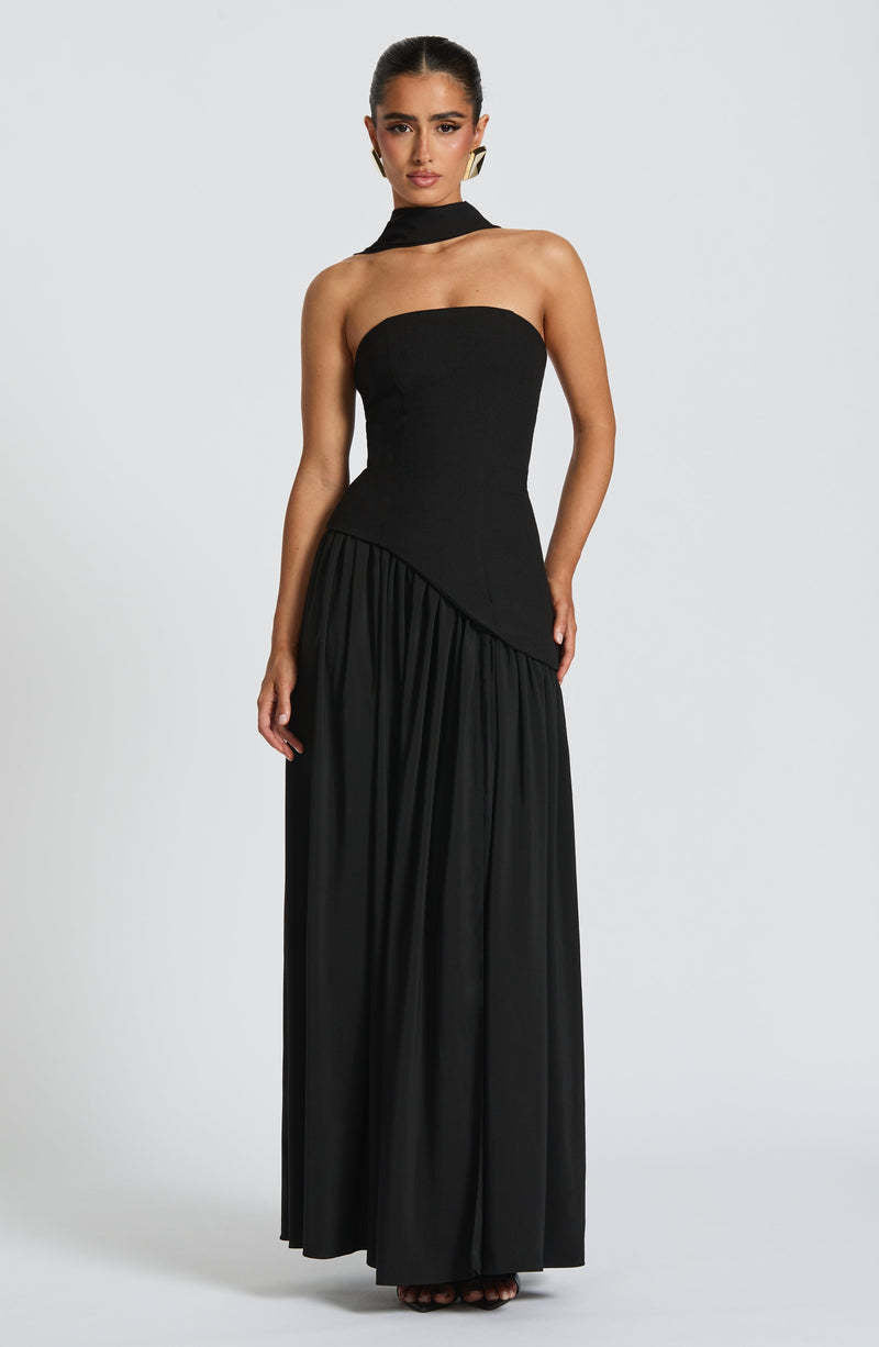 VVZ Women's Solid-Color Strapless Slit Dress