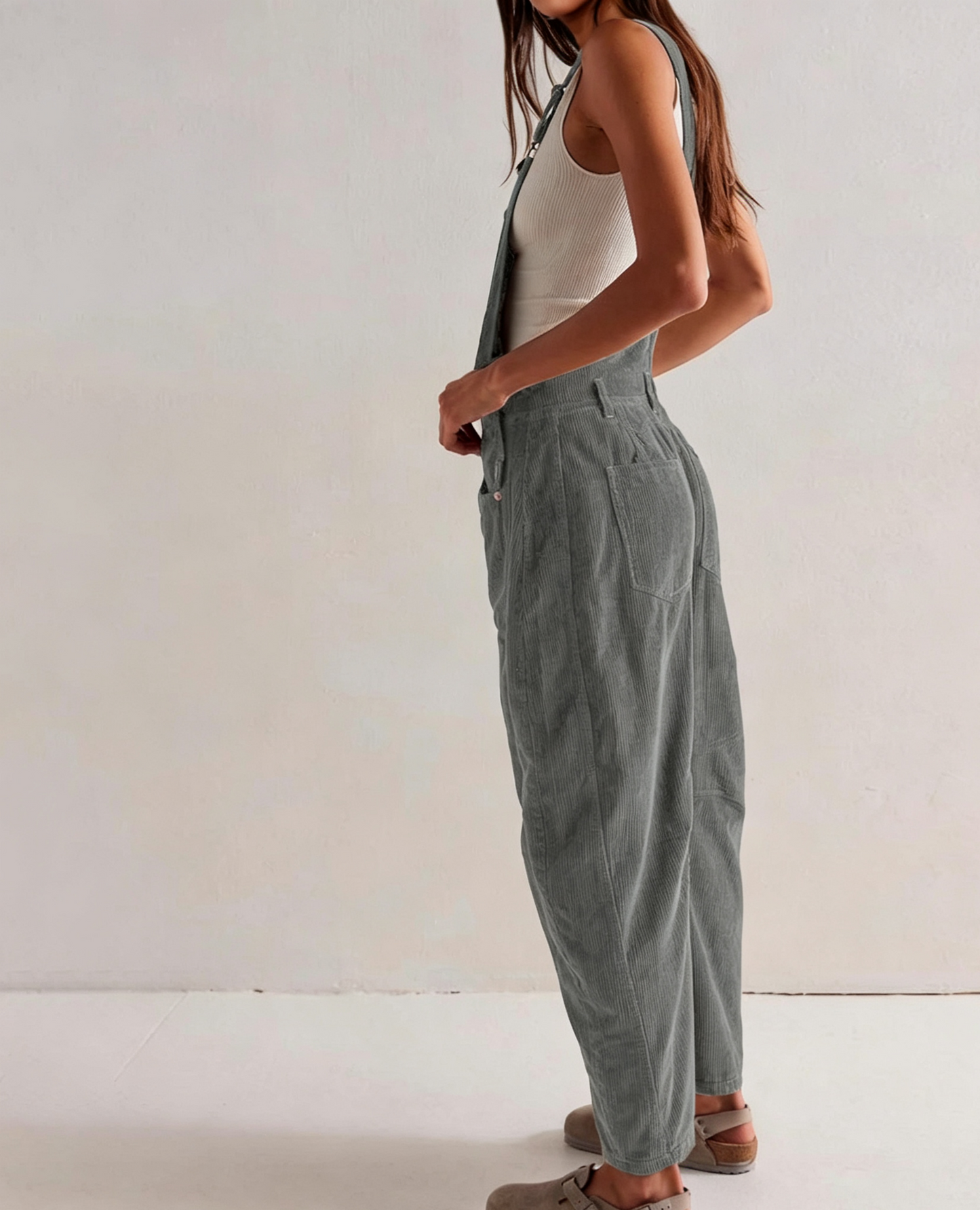 VVZ Loose-fitting corduroy overalls